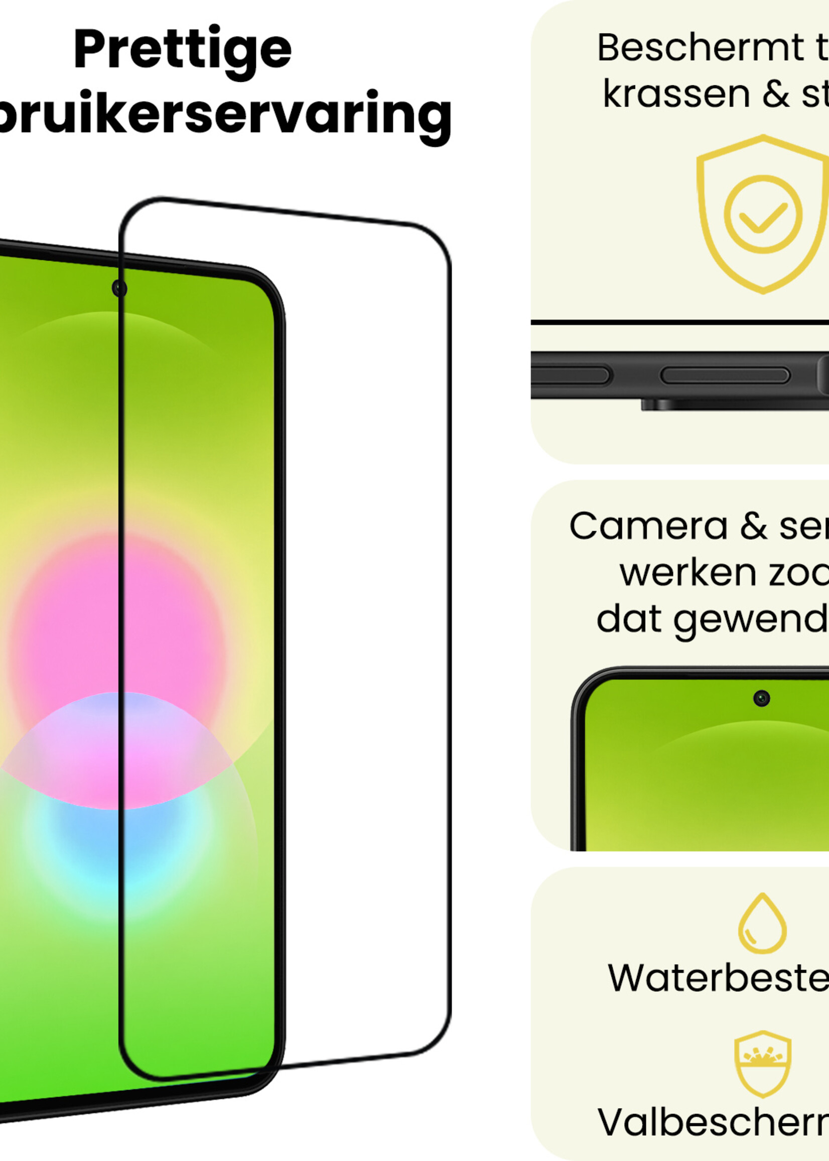 LUQ LUQ Samsung Galaxy A27 Screenprotector Glas Full Cover - 3 PACK