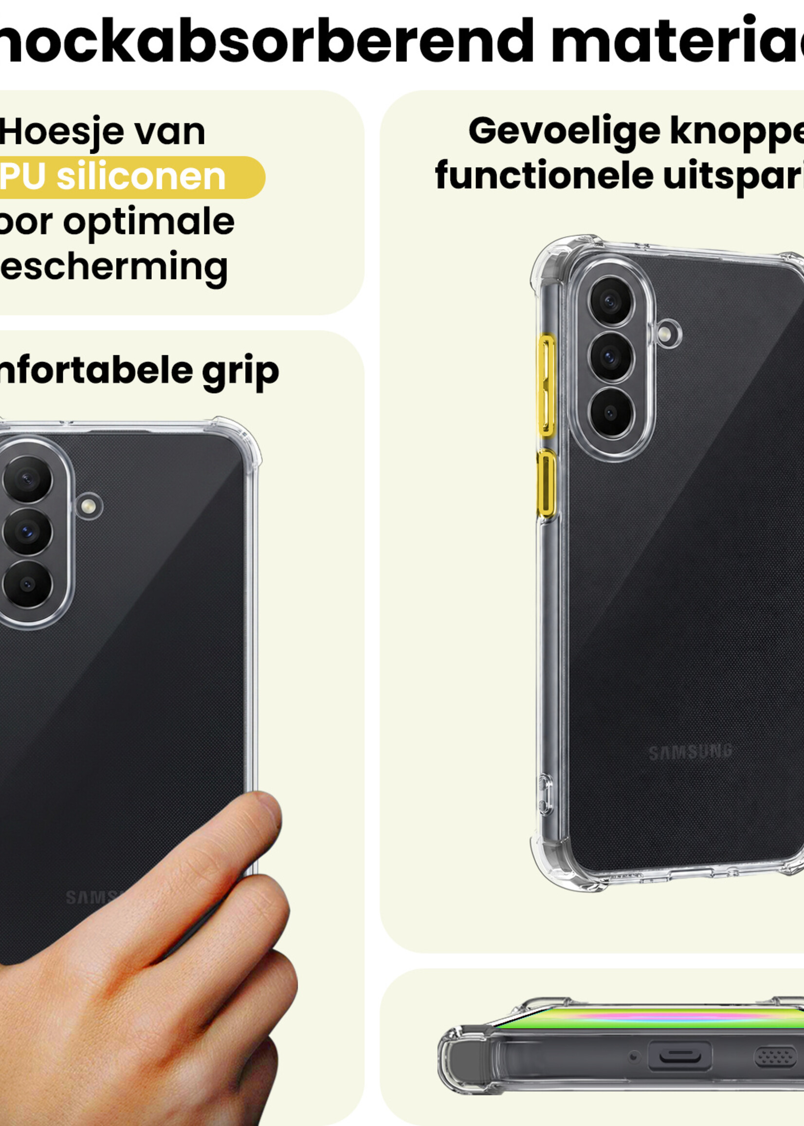 LUQ LUQ Samsung Galaxy A27 Hoesje Shockproof - Transparant - 2 PACK