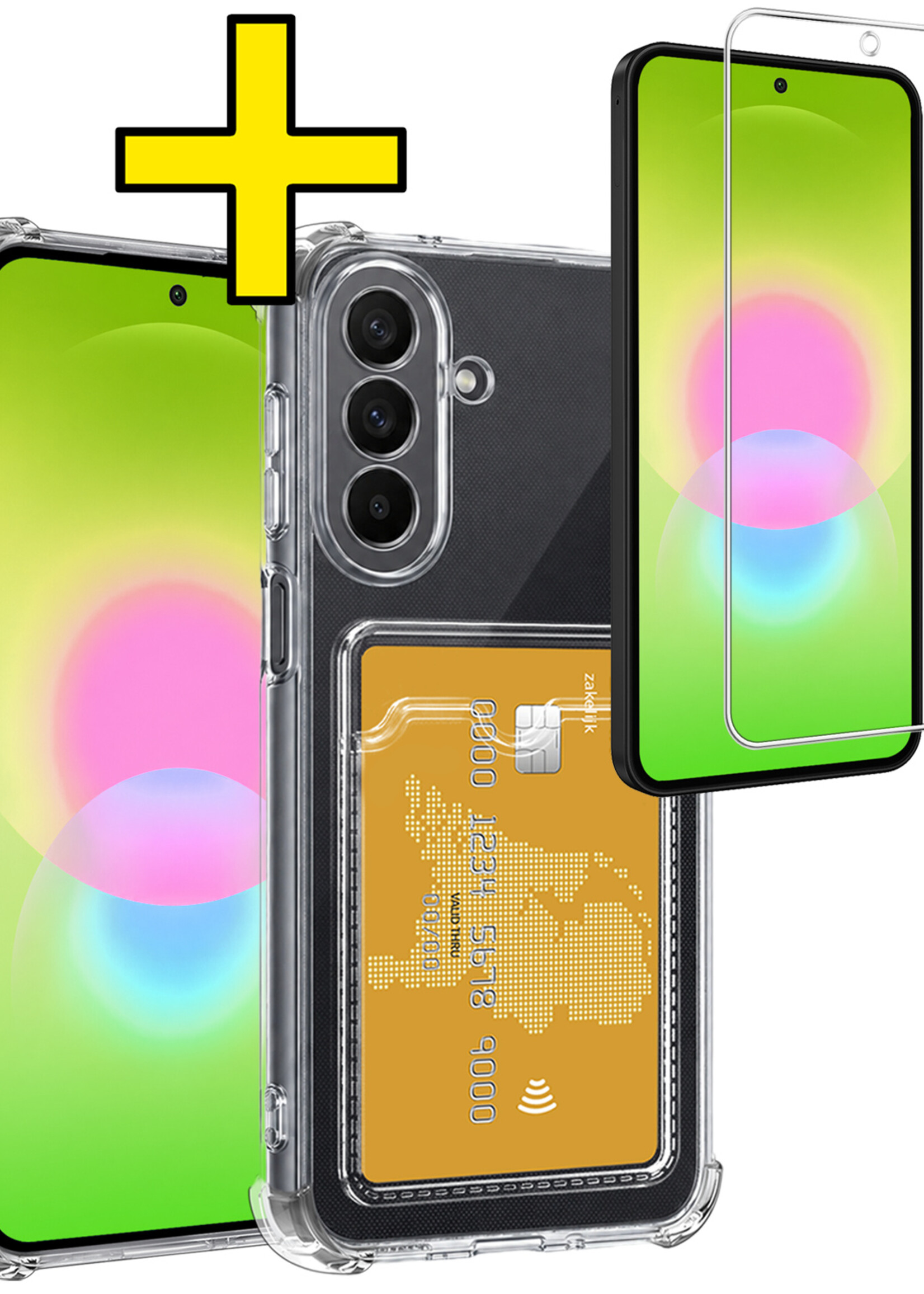 LUQ LUQ Samsung Galaxy A27 Hoesje Pashouder Met Screenprotector