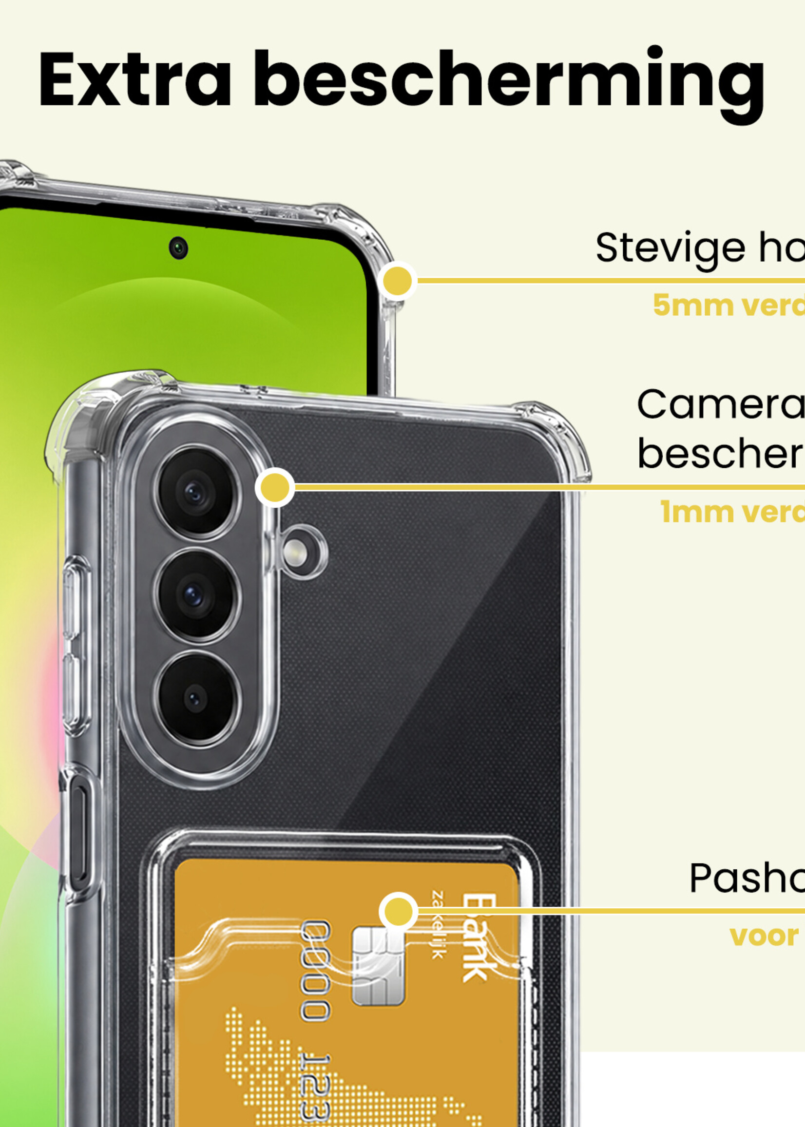 LUQ LUQ Samsung Galaxy A27 Hoesje Pashouder Met Screenprotector