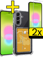 LUQ LUQ Samsung Galaxy A27 Hoesje Pashouder Met 2x Screenprotector