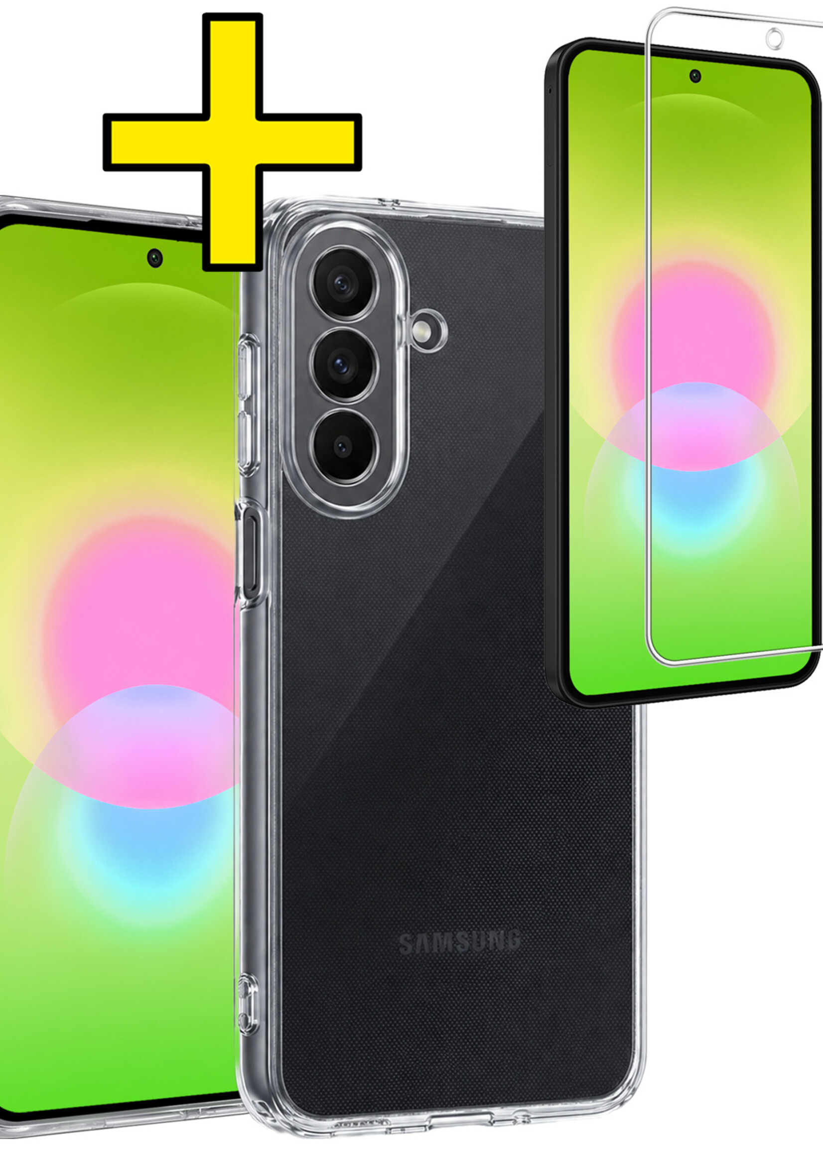 LUQ LUQ Samsung Galaxy A27 Hoesje Siliconen Met Screenprotector - Transparant