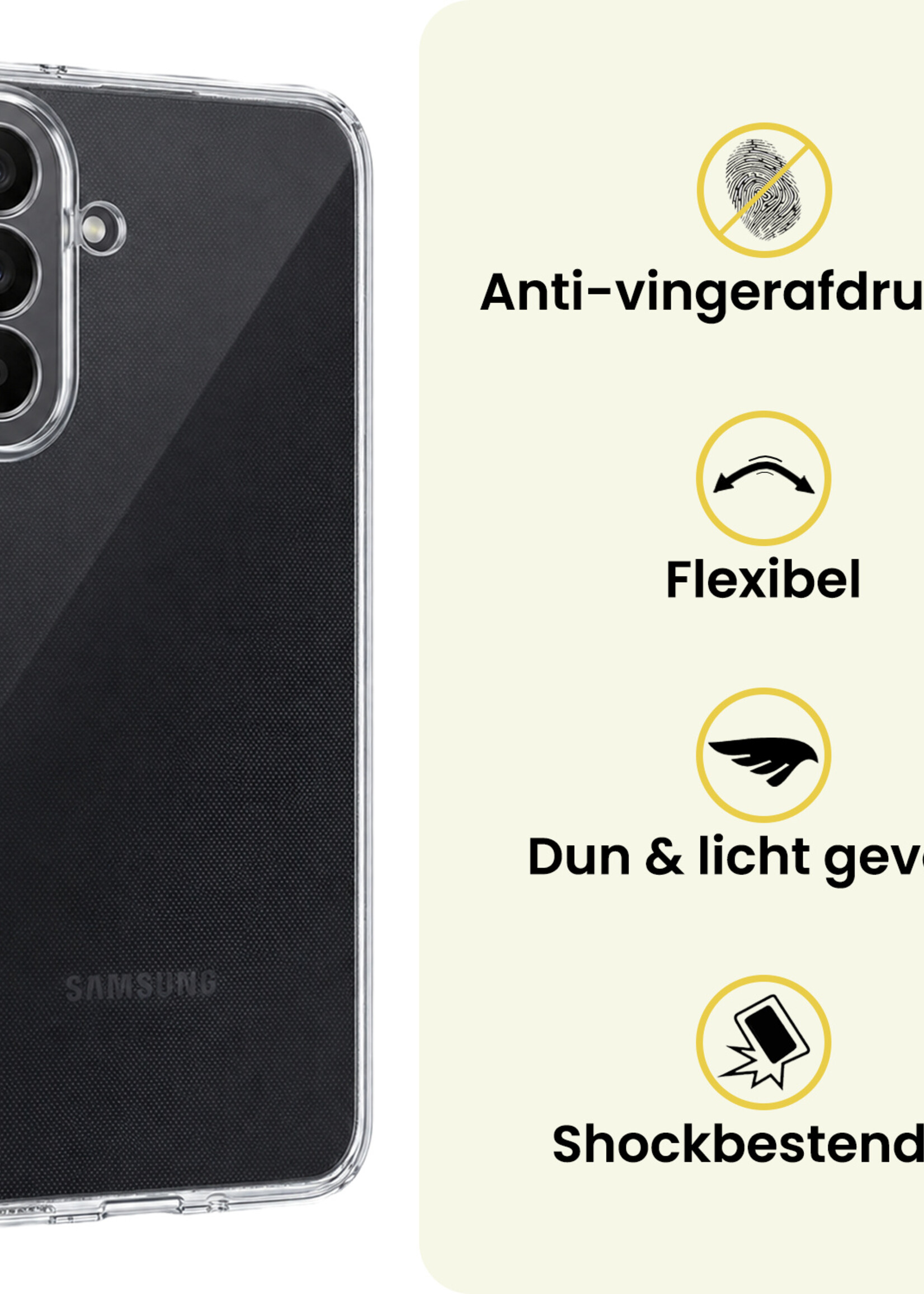 LUQ LUQ Samsung Galaxy A27 Hoesje Siliconen Met Screenprotector - Transparant