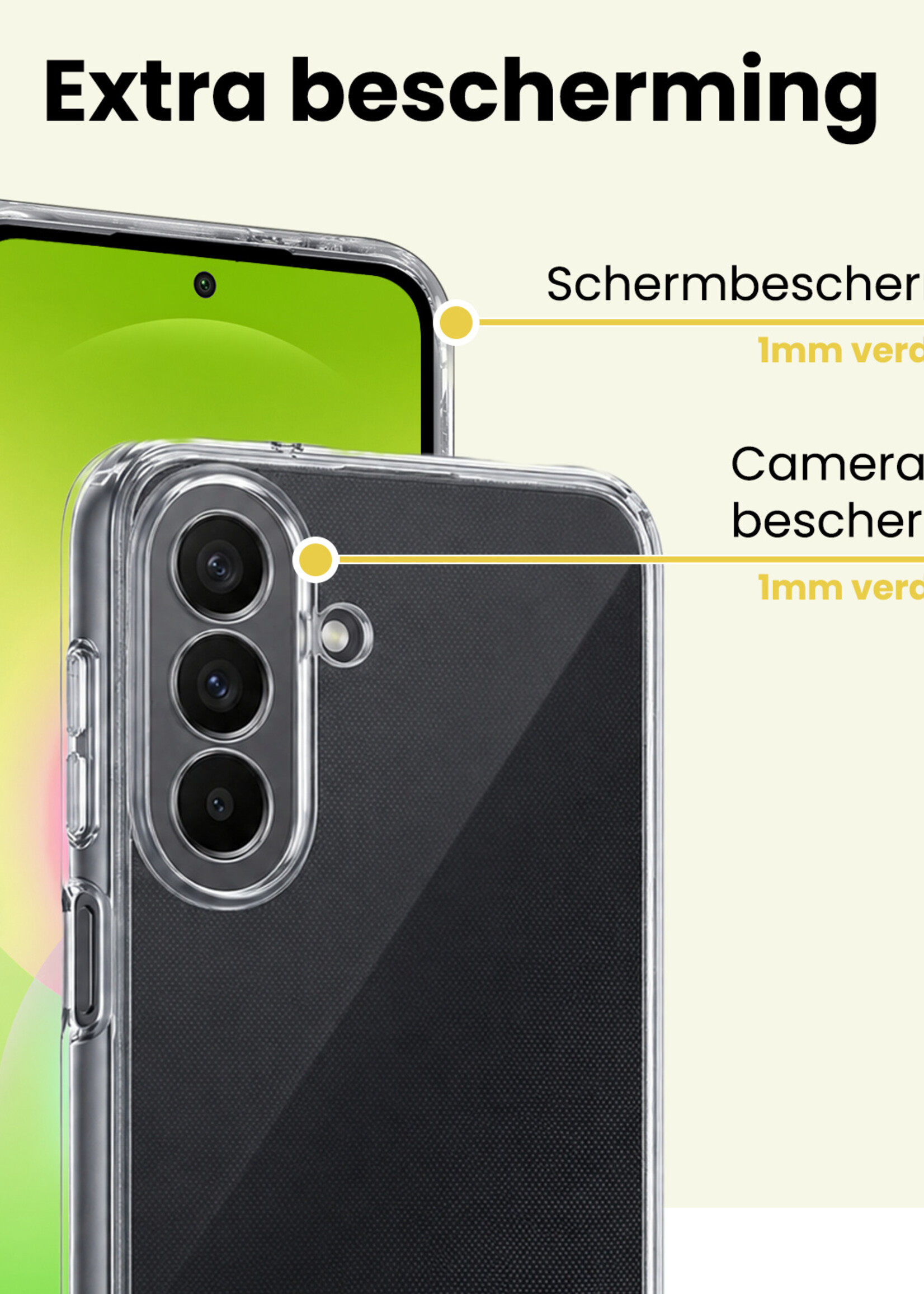 LUQ LUQ Samsung Galaxy A27 Hoesje Siliconen Met Screenprotector - Transparant