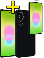 LUQ LUQ Samsung Galaxy A27 Hoesje Siliconen Met Screenprotector - Zwart