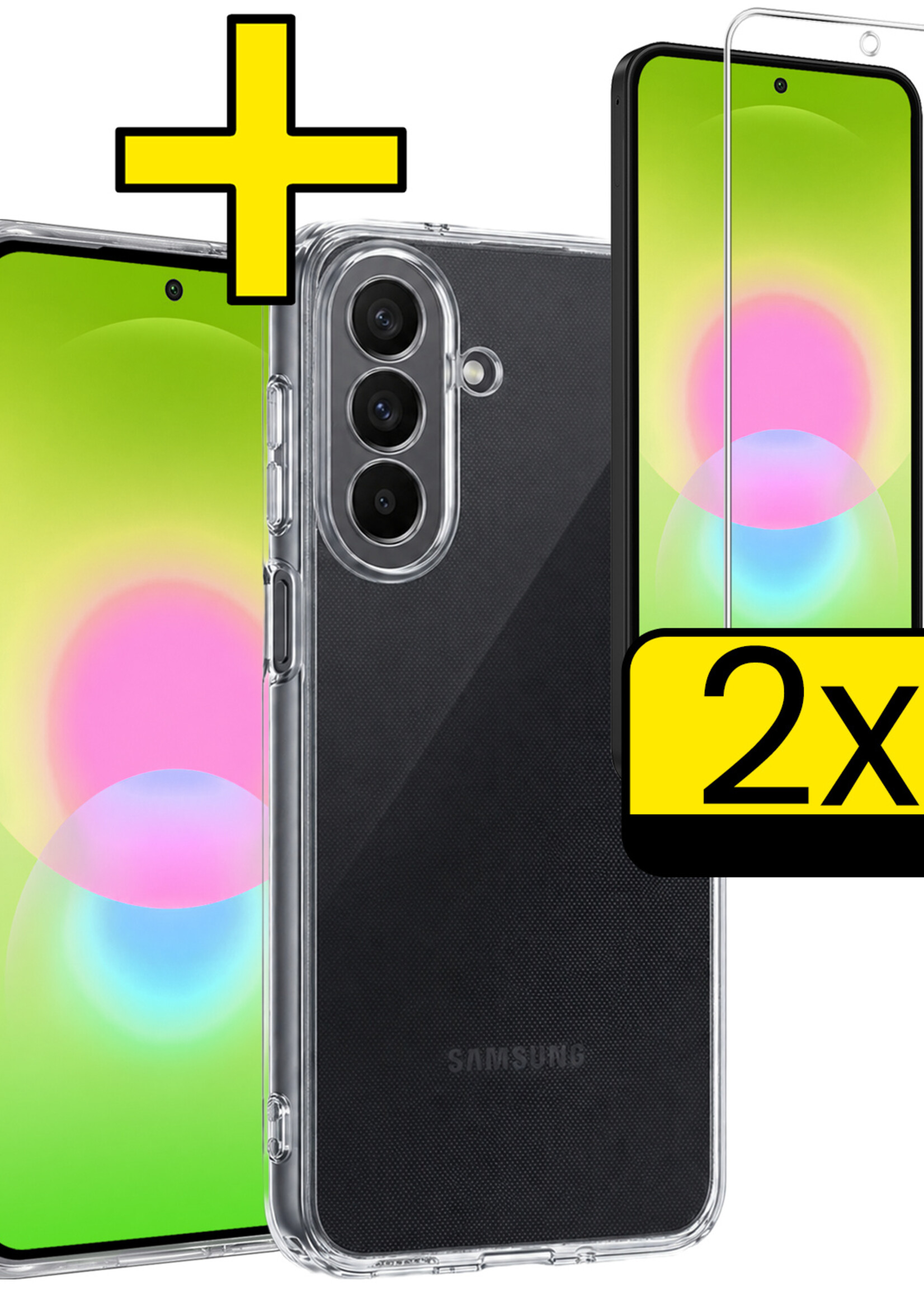 LUQ LUQ Samsung Galaxy A27 Hoesje Siliconen Met 2x Screenprotector - Transparant