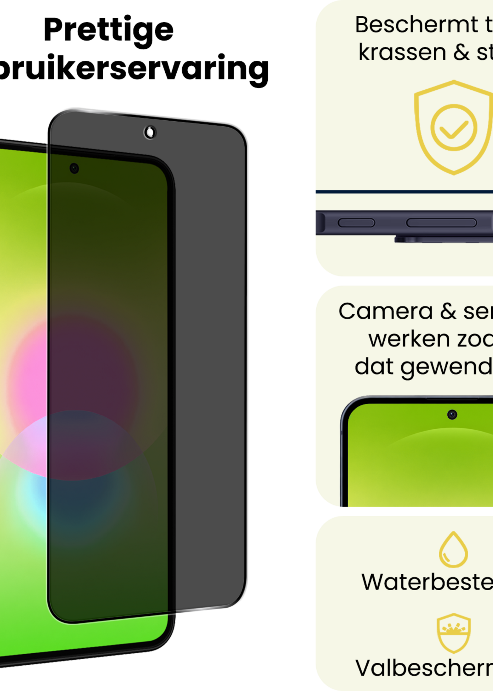 LUQ LUQ Samsung Galaxy A27 Screenprotector Glas Privacy - 3 PACK