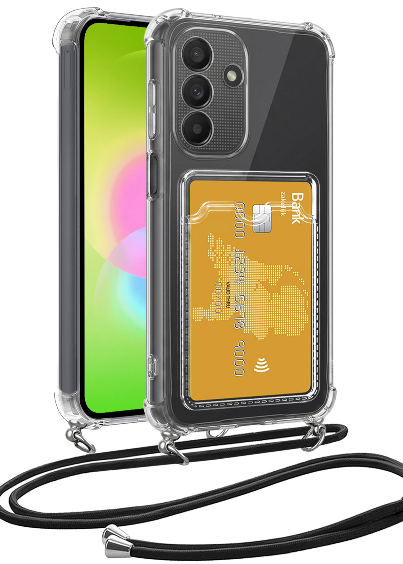 LUQ LUQ Samsung Galaxy A27 Hoesje Pashouder met Koord
