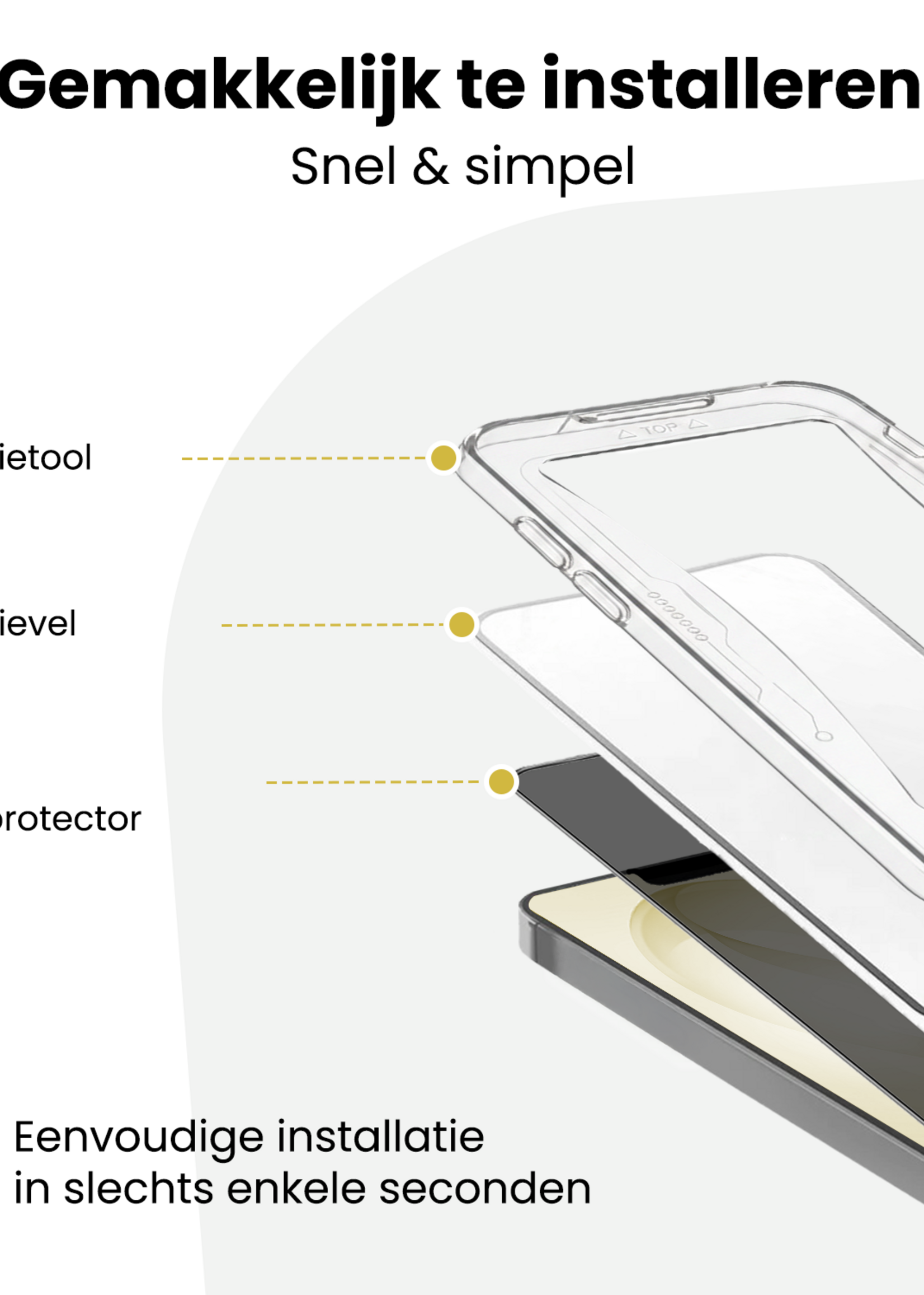 LUQ LUQ Samsung Galaxy S26 Plus Hybrid Privacy Screenprotector - 3 PACK