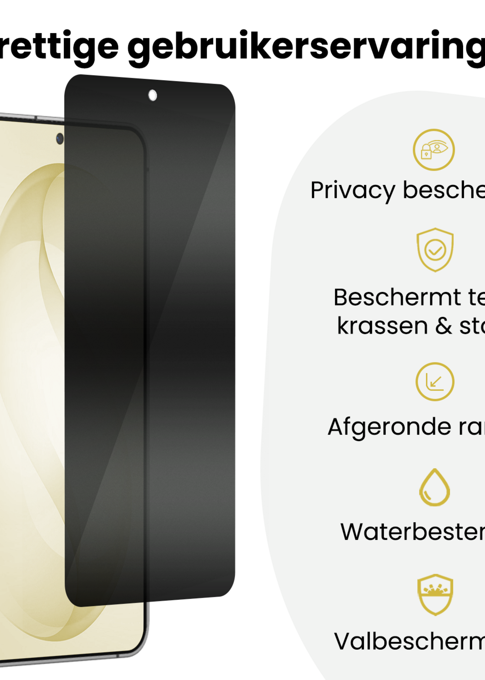 LUQ LUQ Samsung Galaxy S26 Plus Hybrid Privacy Screenprotector - 3 PACK