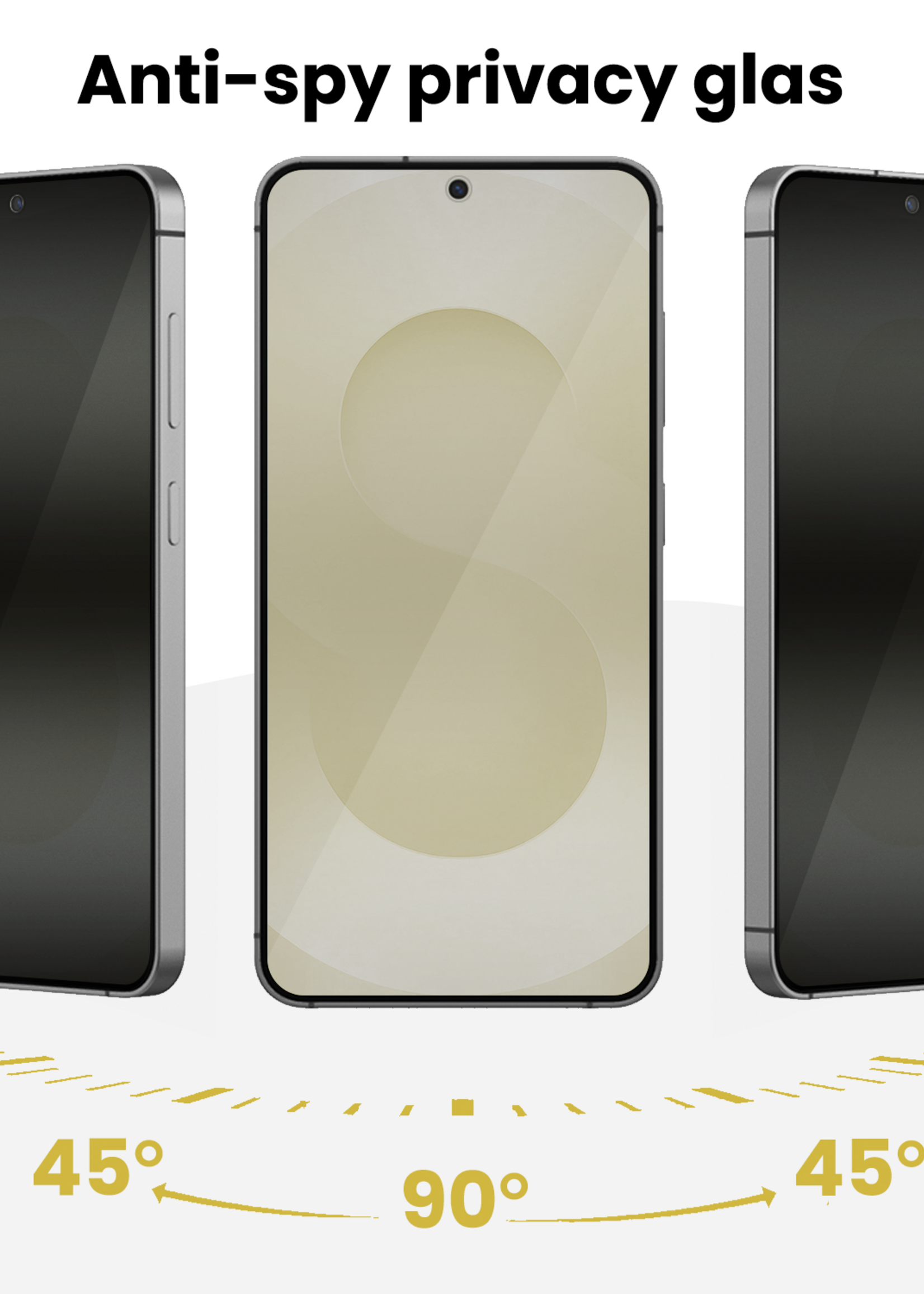 LUQ LUQ Samsung Galaxy S25 FE Hybrid Privacy Screenprotector - 3 PACK