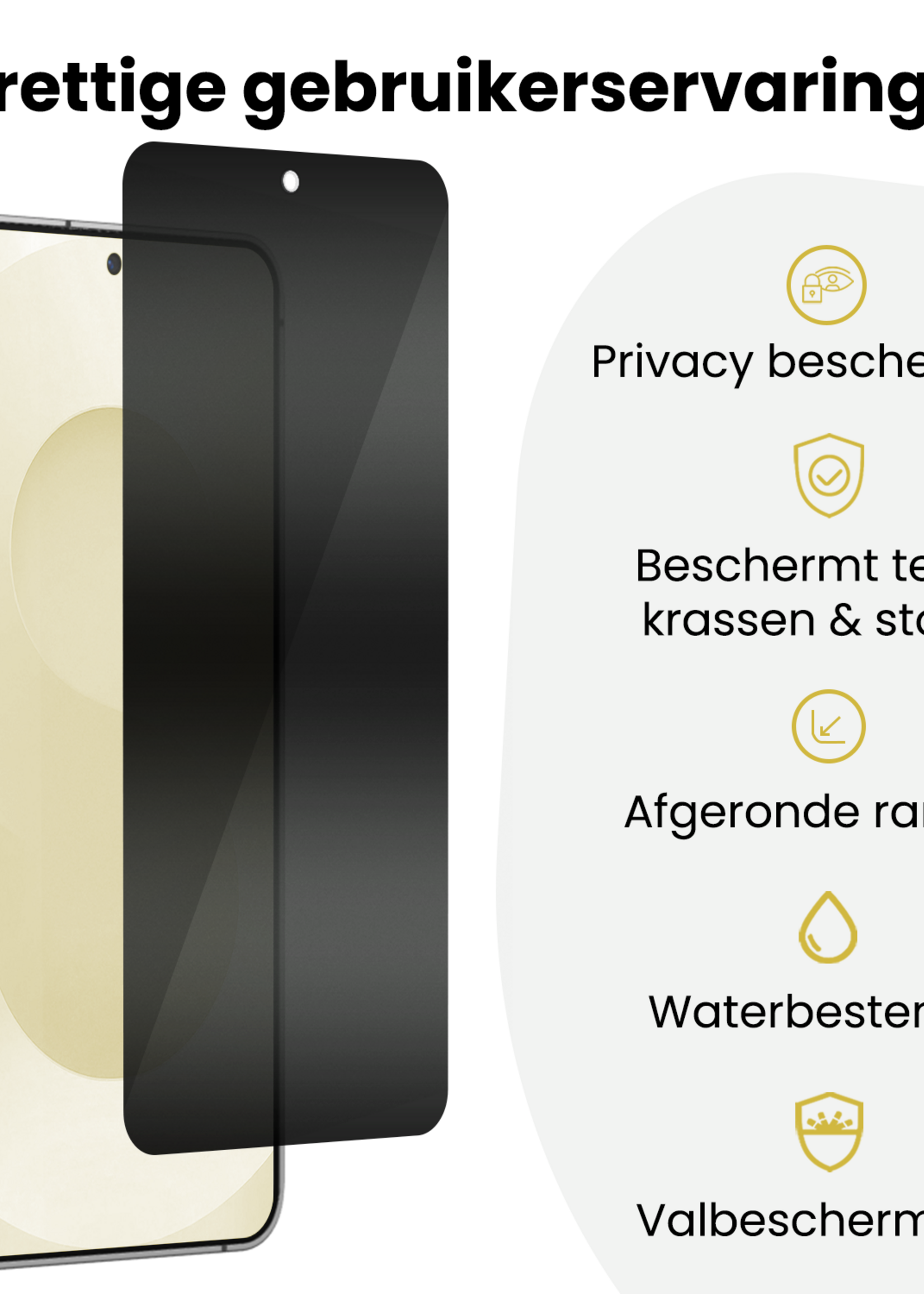 LUQ LUQ Samsung Galaxy S25 FE Hybrid Privacy Screenprotector - 3 PACK
