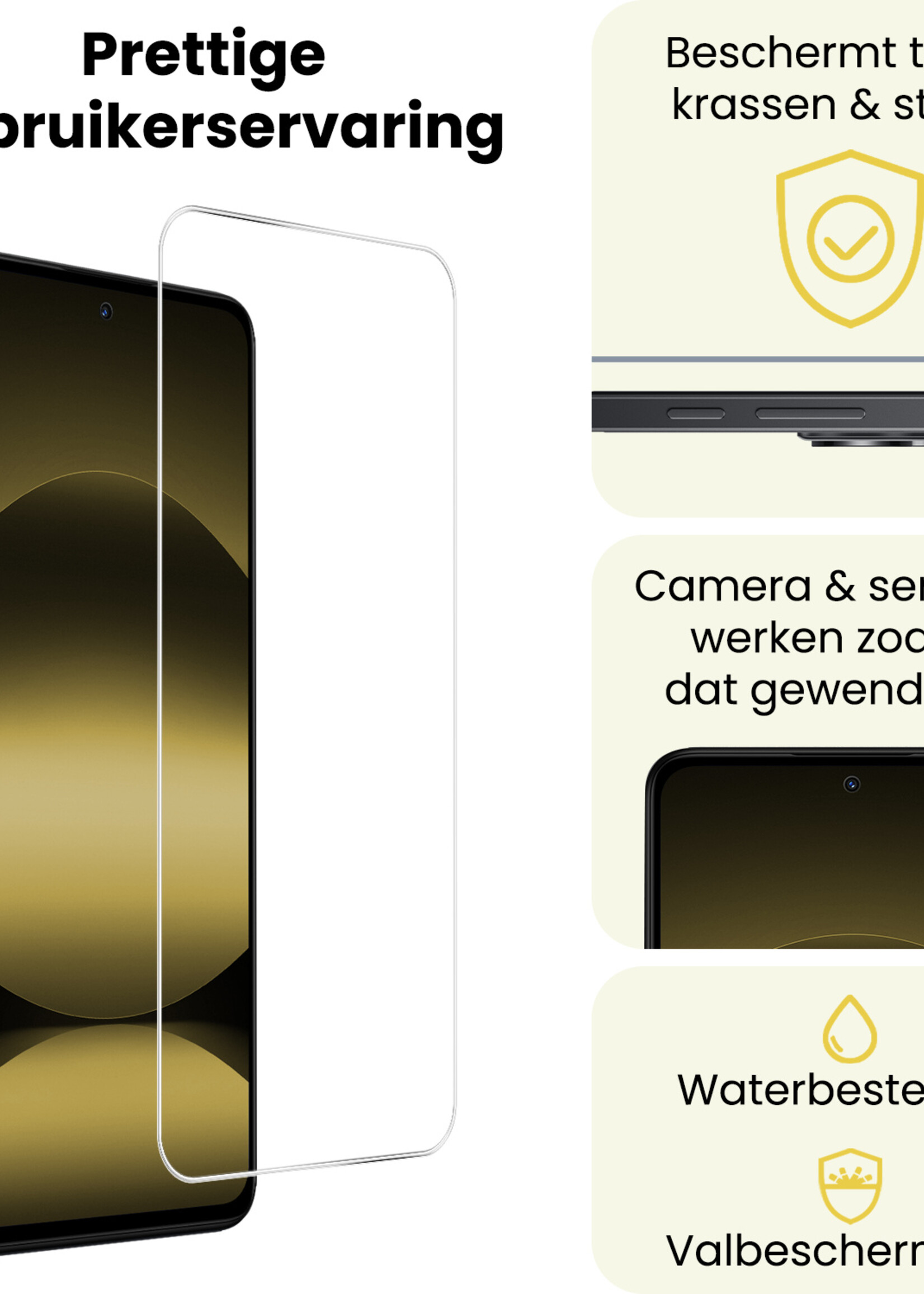 LUQ LUQ Xiaomi Redmi Note 14 5G Screenprotector Glas - 3 PACK