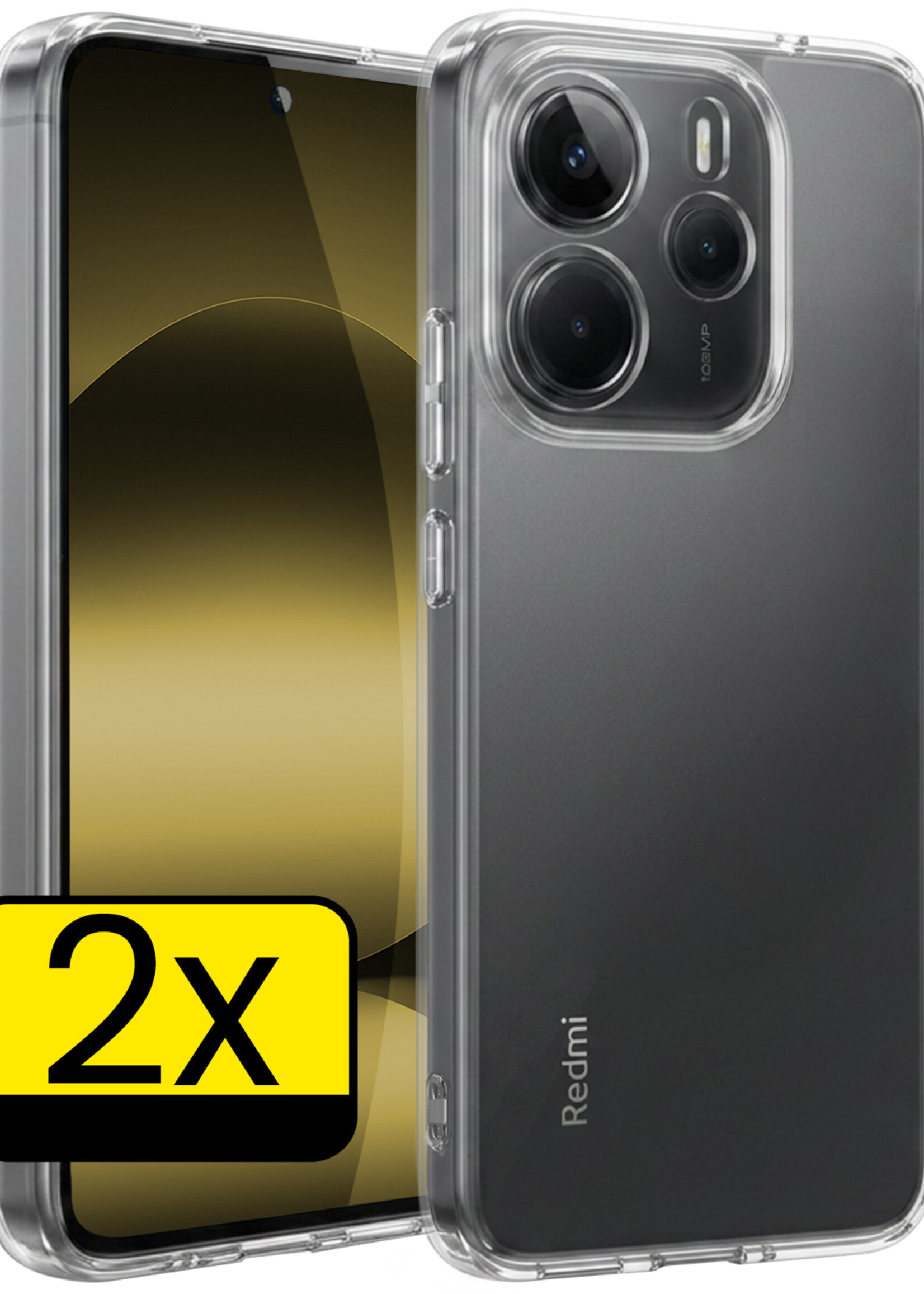 LUQ LUQ Xiaomi Redmi Note 14 5G Hoesje Siliconen - Transparant - 2 PACK