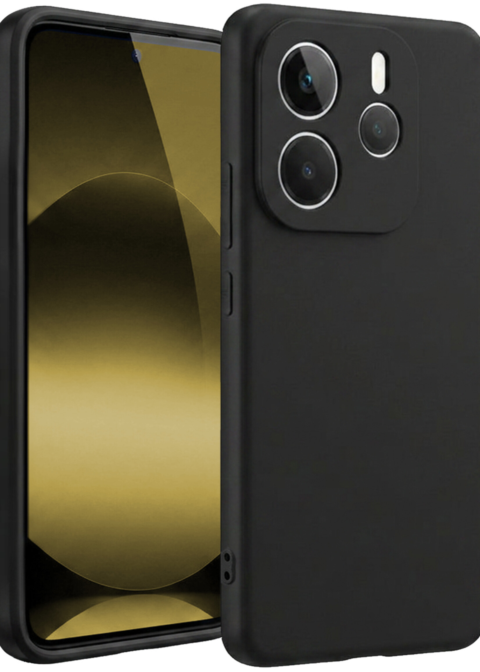LUQ LUQ Xiaomi Redmi Note 14 5G Hoesje Siliconen - Zwart