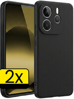 LUQ LUQ Xiaomi Redmi Note 14 5G Hoesje Siliconen - Zwart - 2 PACK