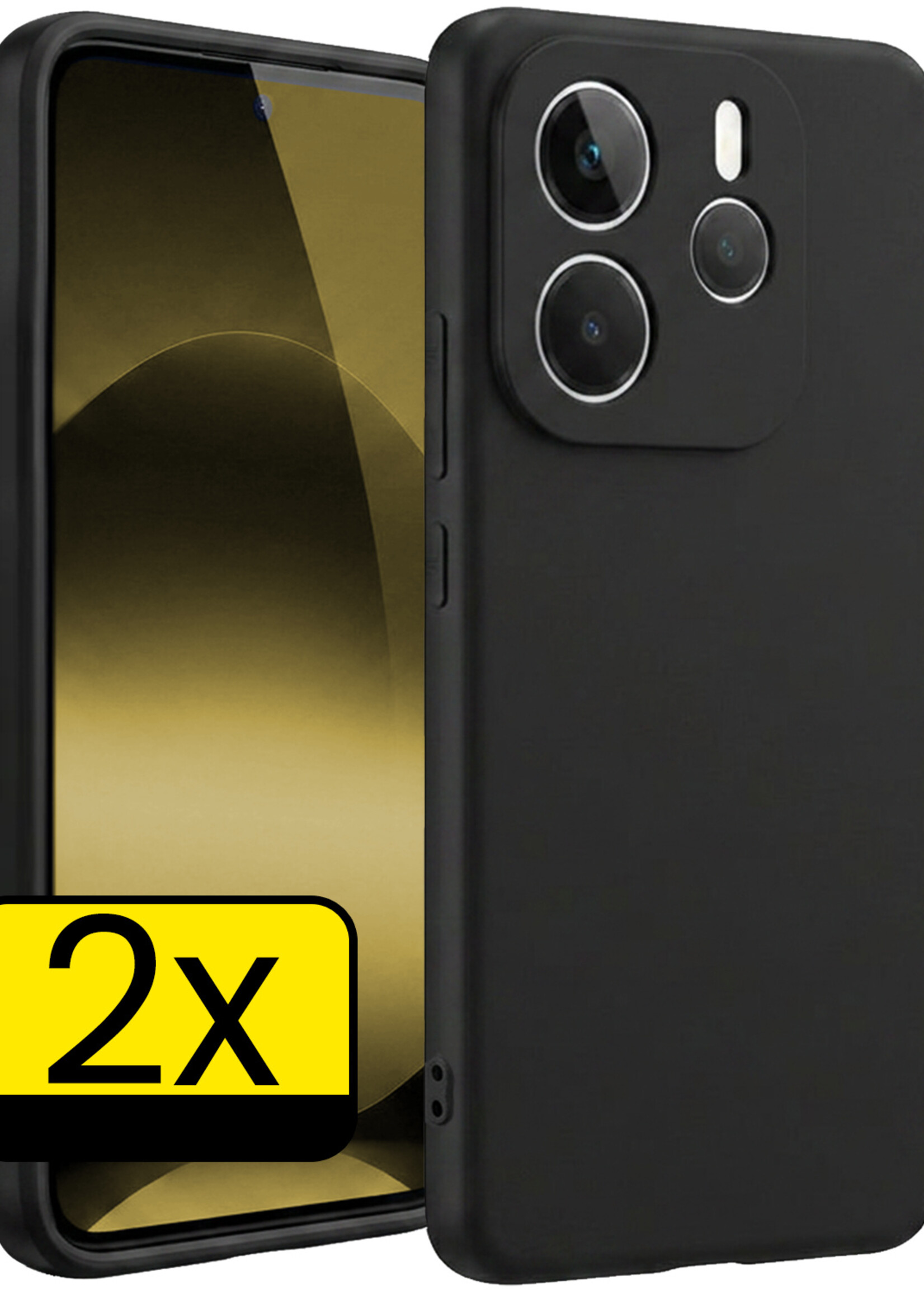 LUQ LUQ Xiaomi Redmi Note 14 5G Hoesje Siliconen - Zwart - 2 PACK