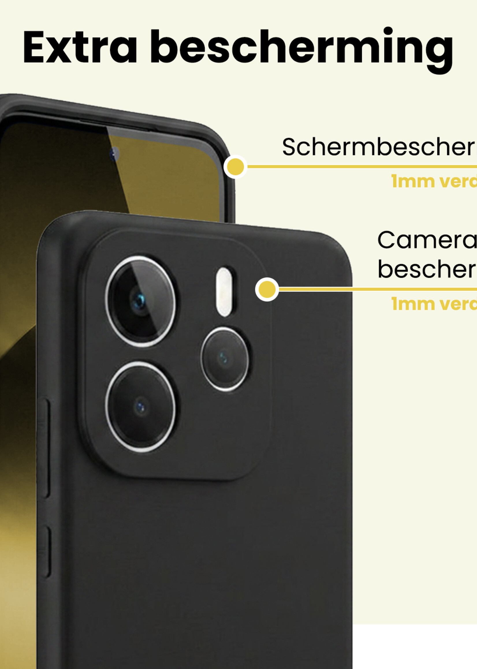 LUQ LUQ Xiaomi Redmi Note 14 5G Hoesje Siliconen - Zwart - 2 PACK