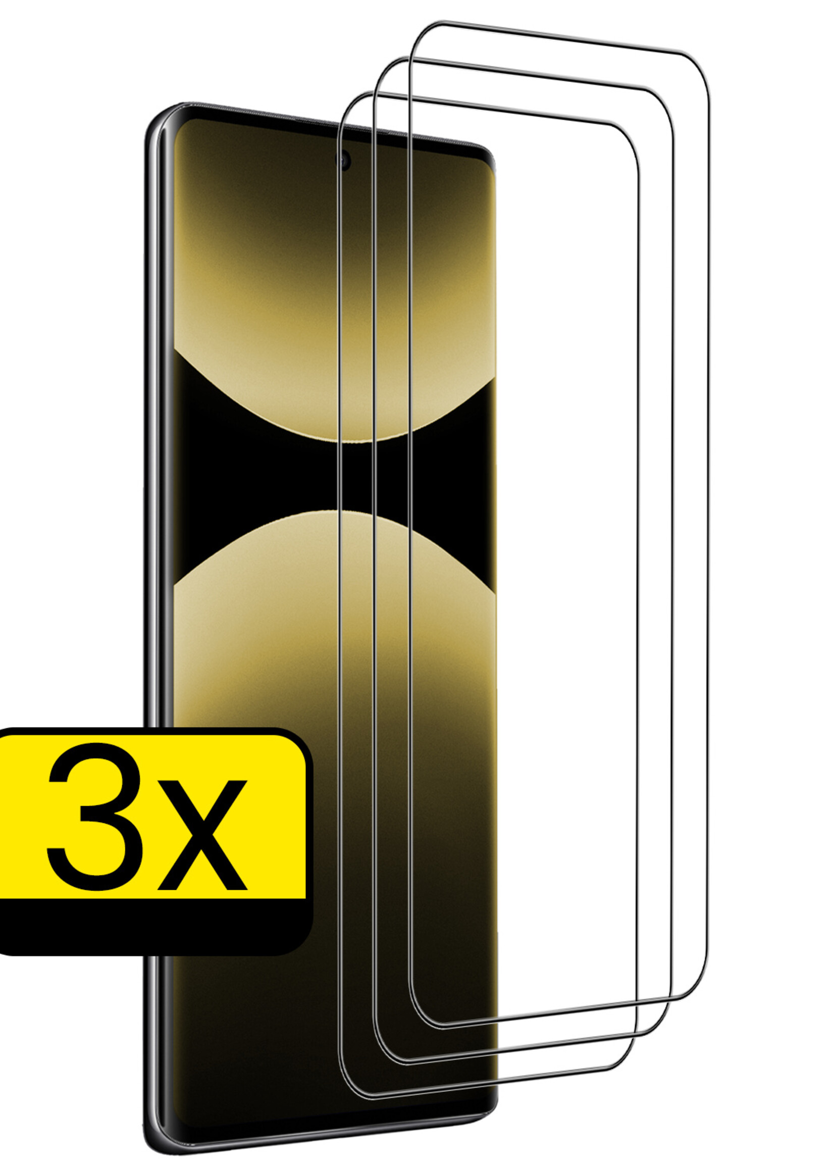 LUQ LUQ Xiaomi Redmi Note 14 Pro 5G Screenprotector Glas - 3 PACK