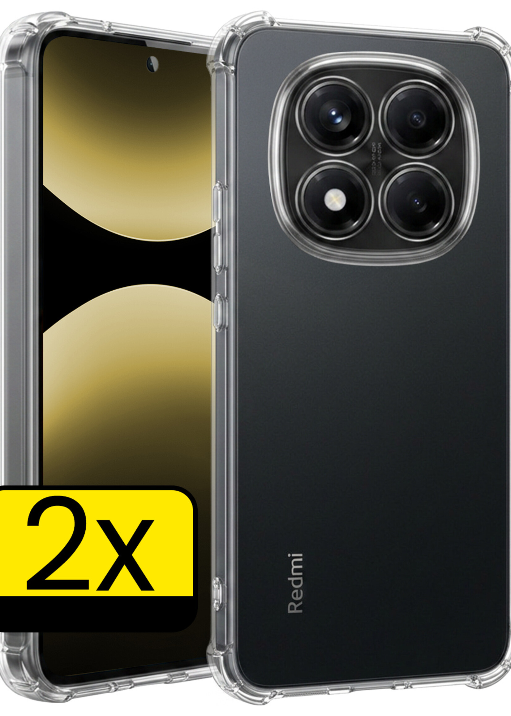 LUQ LUQ Xiaomi Redmi Note 14 Pro 5G Hoesje Shockproof - Transparant - 2 PACK