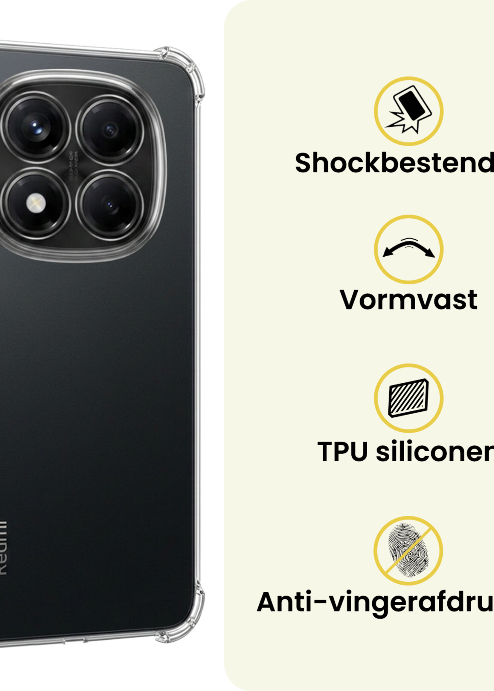 LUQ LUQ Xiaomi Redmi Note 14 Pro 5G Hoesje Shockproof Met Screenprotector