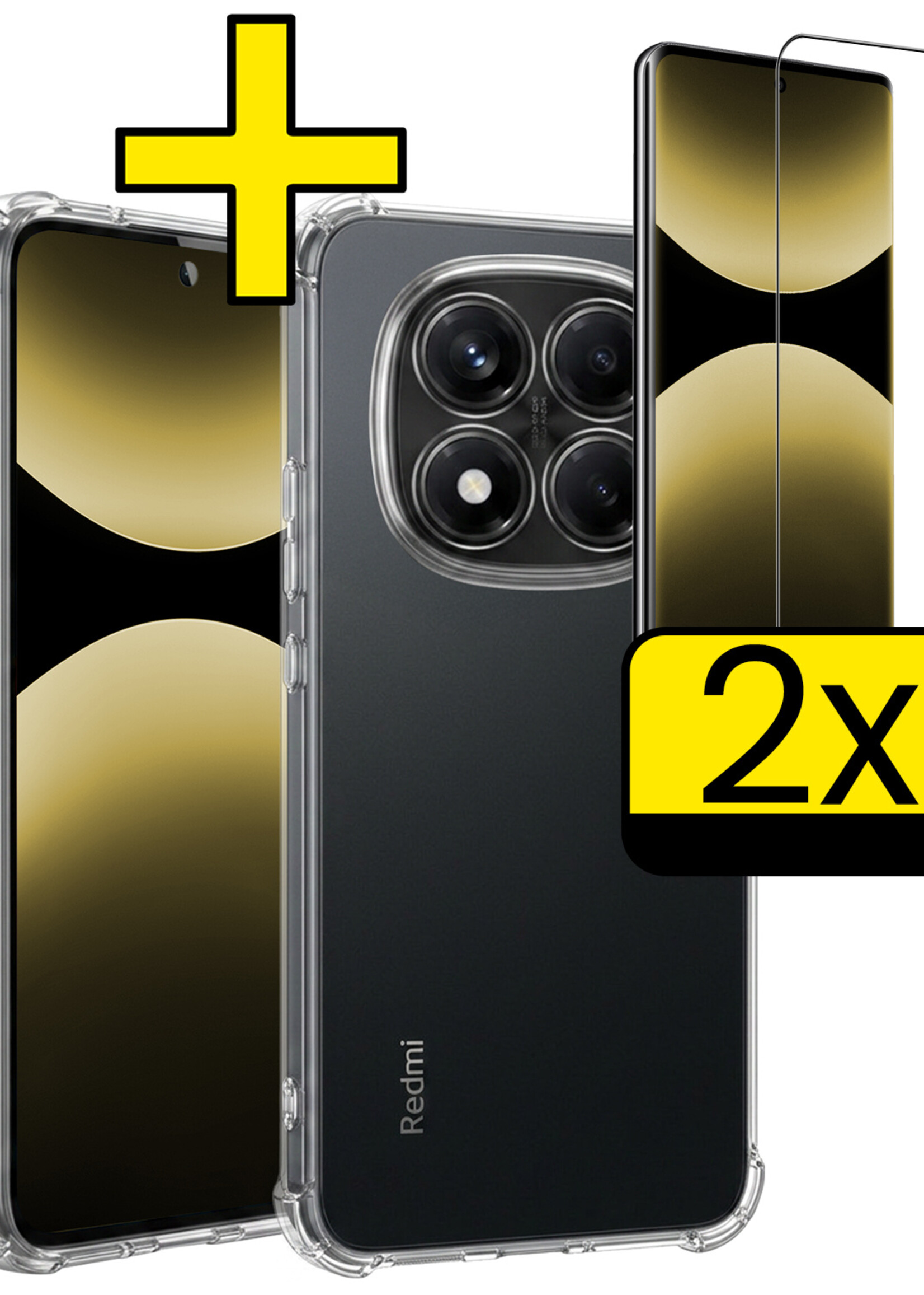 LUQ LUQ Xiaomi Redmi Note 14 Pro 5G Hoesje Shockproof Met 2x Screenprotector