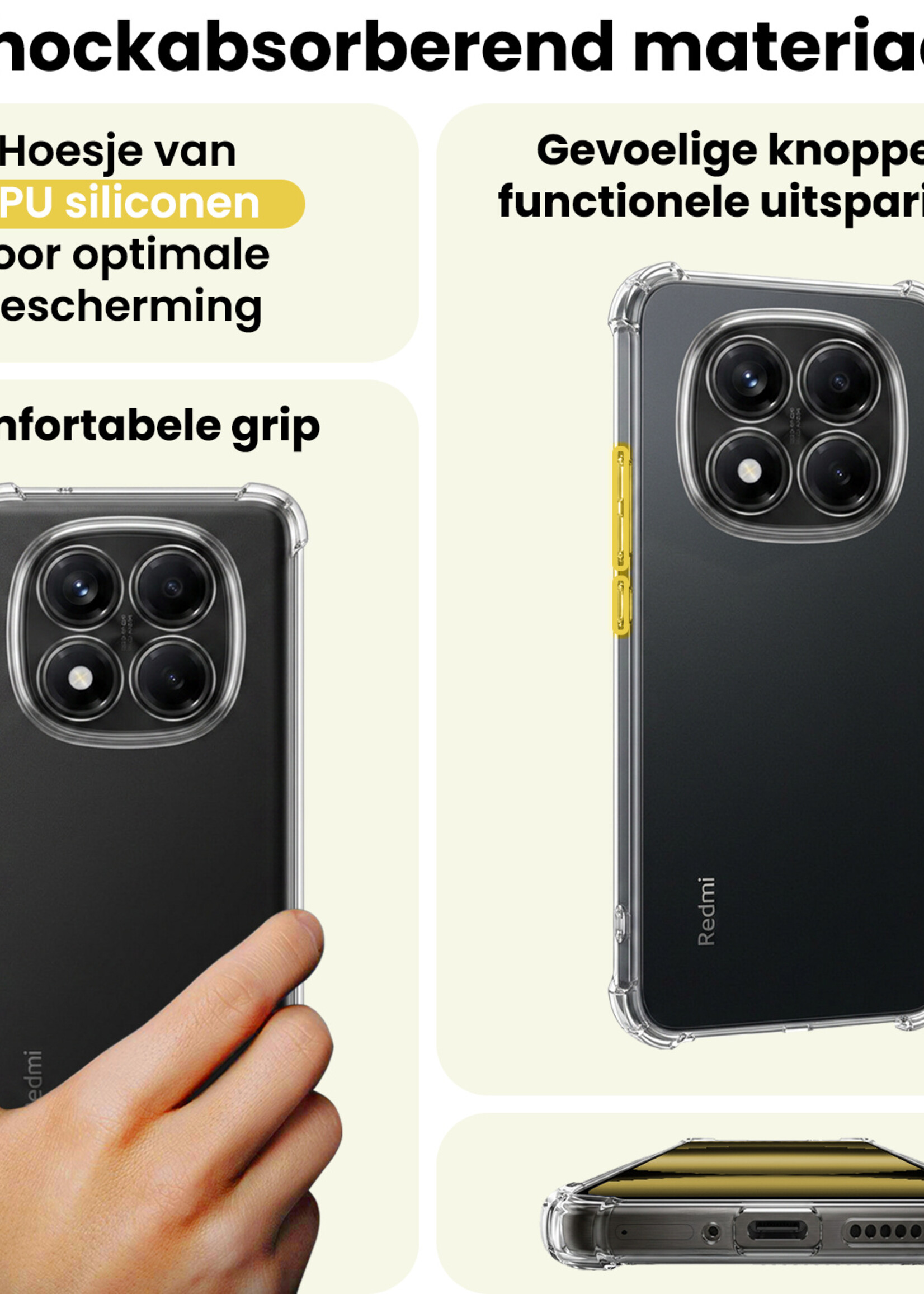 LUQ LUQ Xiaomi Redmi Note 14 Pro 5G Hoesje Shockproof Met 2x Screenprotector