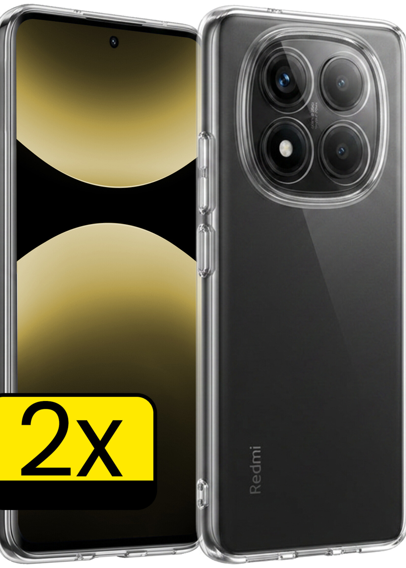 LUQ LUQ Xiaomi Redmi Note 14 Pro 5G Hoesje Siliconen - Transparant - 2 PACK