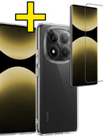 LUQ LUQ Xiaomi Redmi Note 14 Pro 5G Hoesje Siliconen Met Screenprotector - Transparant