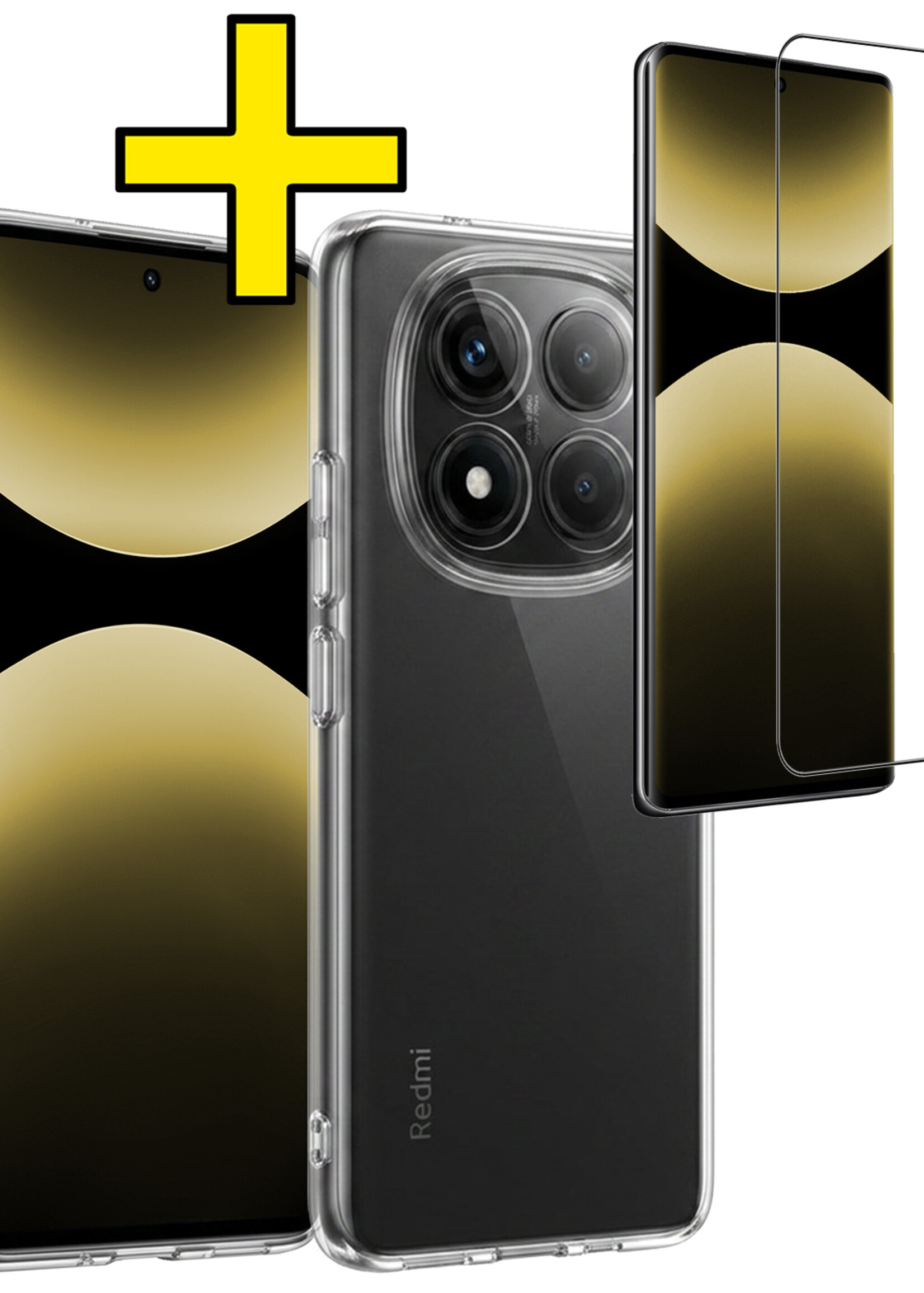 LUQ LUQ Xiaomi Redmi Note 14 Pro 5G Hoesje Siliconen Met Screenprotector - Transparant