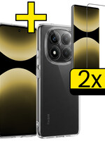 LUQ LUQ Xiaomi Redmi Note 14 Pro 5G Hoesje Siliconen Met 2x Screenprotector - Transparant