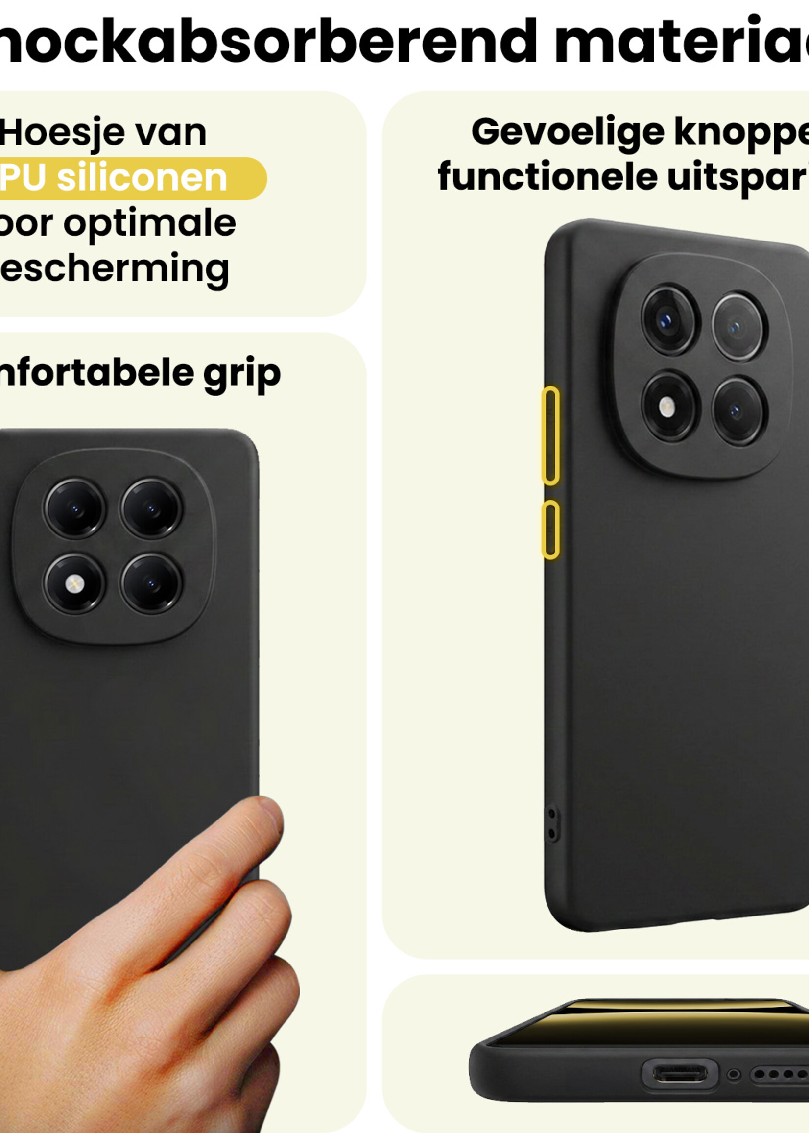 LUQ LUQ Xiaomi Redmi Note 14 Pro 5G Hoesje Siliconen - Zwart