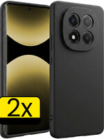 LUQ LUQ Xiaomi Redmi Note 14 Pro 5G Hoesje Siliconen - Zwart - 2 PACK