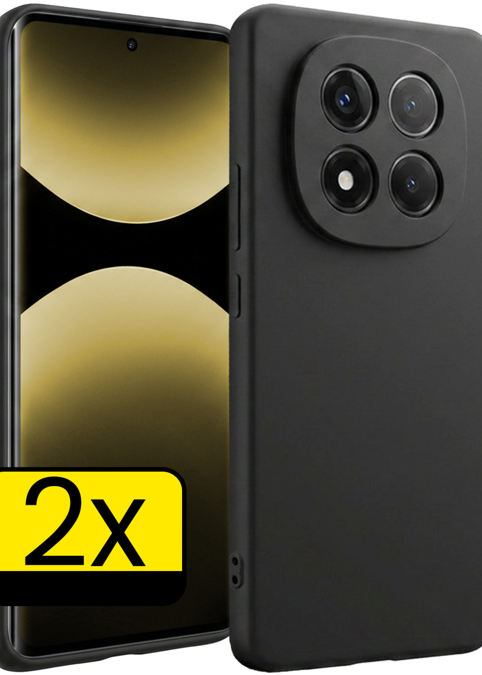 LUQ LUQ Xiaomi Redmi Note 14 Pro 5G Hoesje Siliconen - Zwart - 2 PACK