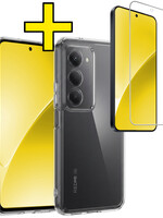 LUQ LUQ Xiaomi 15 Hoesje Siliconen Met Screenprotector - Transparant