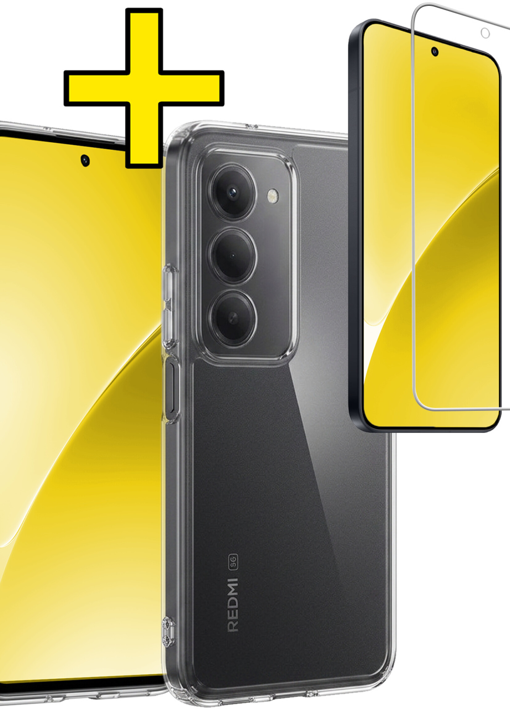 LUQ LUQ Xiaomi 15 Hoesje Siliconen Met Screenprotector - Transparant