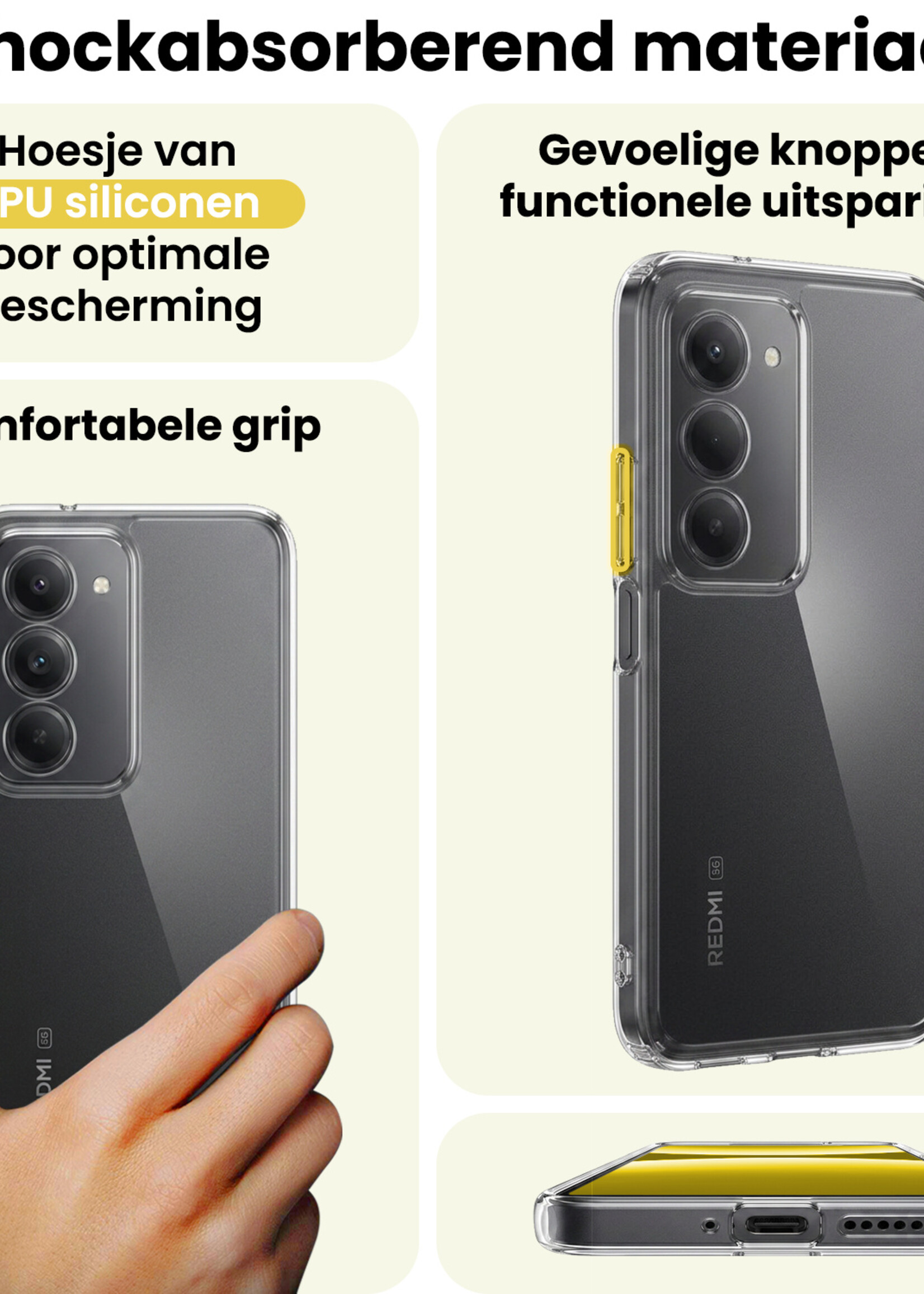 LUQ LUQ Xiaomi 15 Hoesje Siliconen Met Screenprotector - Transparant