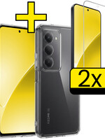 LUQ LUQ Xiaomi 15 Hoesje Siliconen Met 2x Screenprotector - Transparant