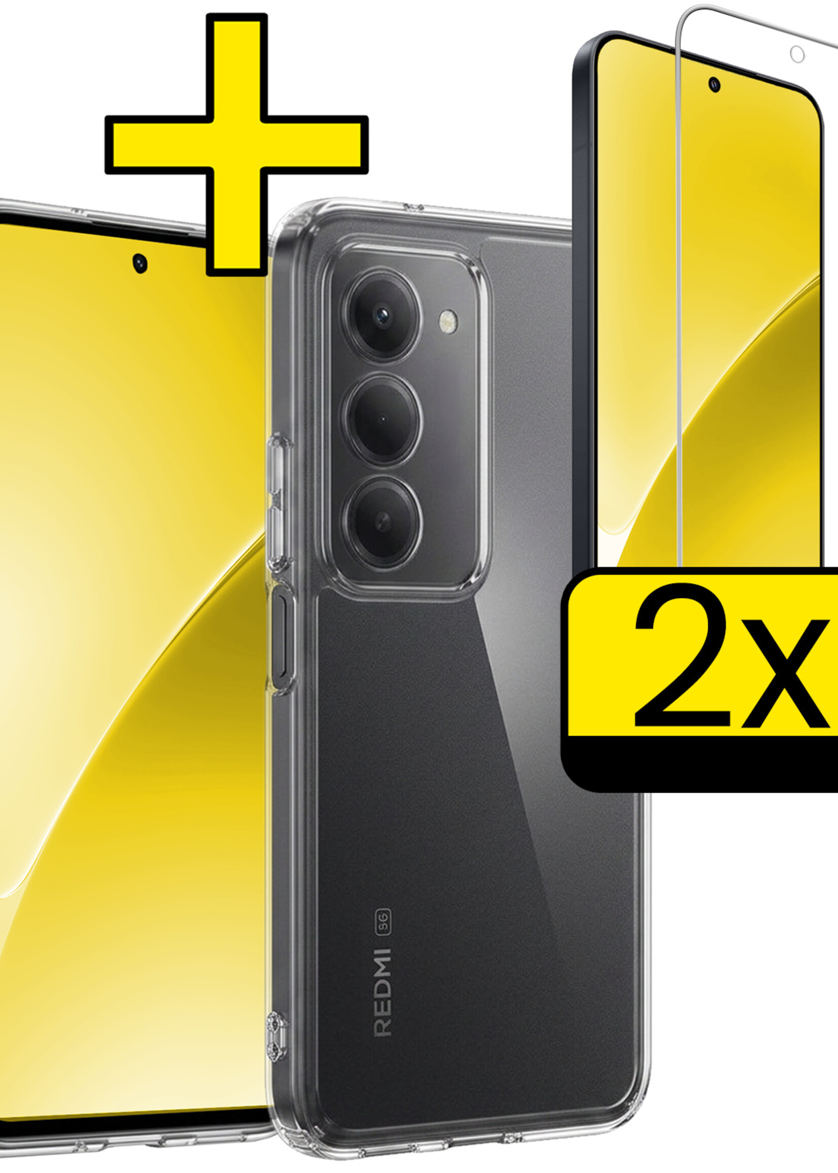 LUQ LUQ Xiaomi 15 Hoesje Siliconen Met 2x Screenprotector - Transparant