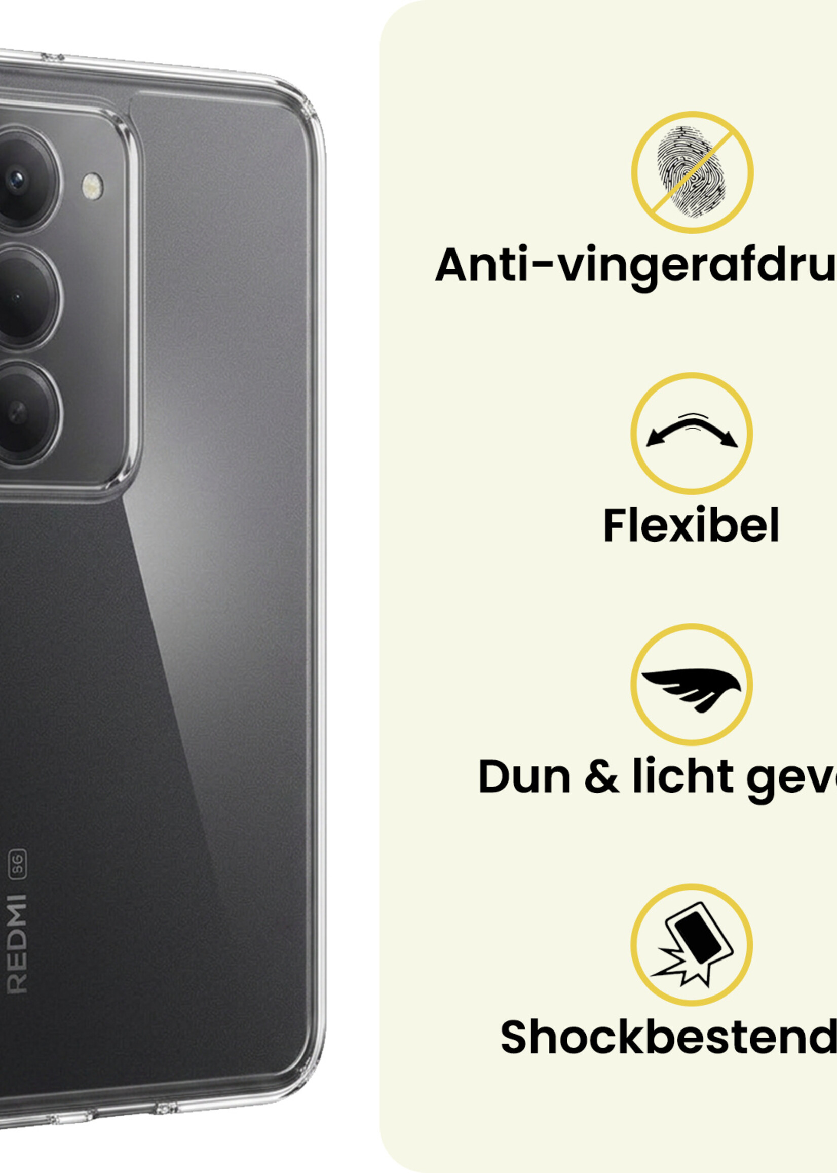 LUQ LUQ Xiaomi 15 Hoesje Siliconen Met 2x Screenprotector - Transparant