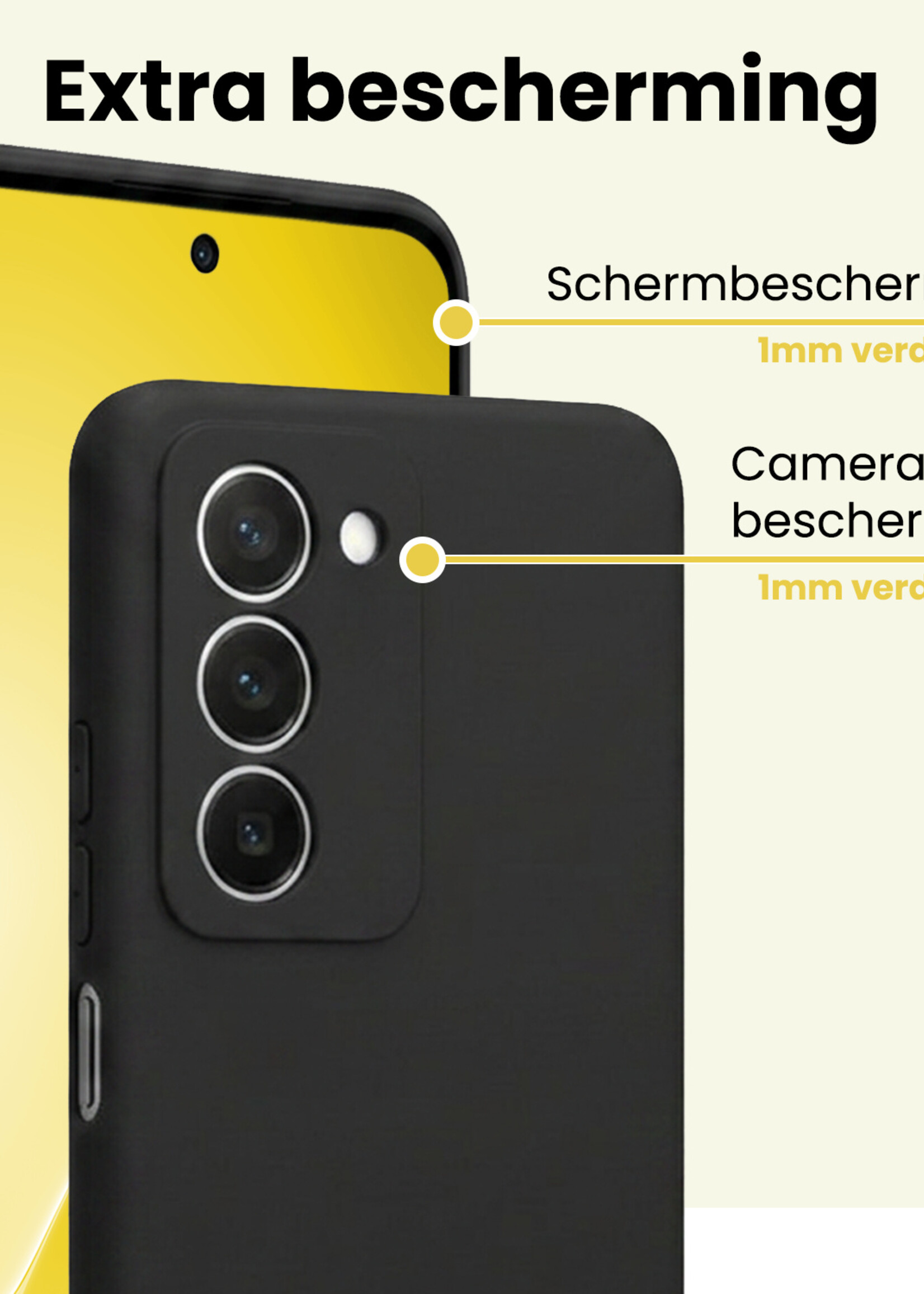 LUQ LUQ Xiaomi 15 Hoesje Siliconen Met 2x Screenprotector - Zwart