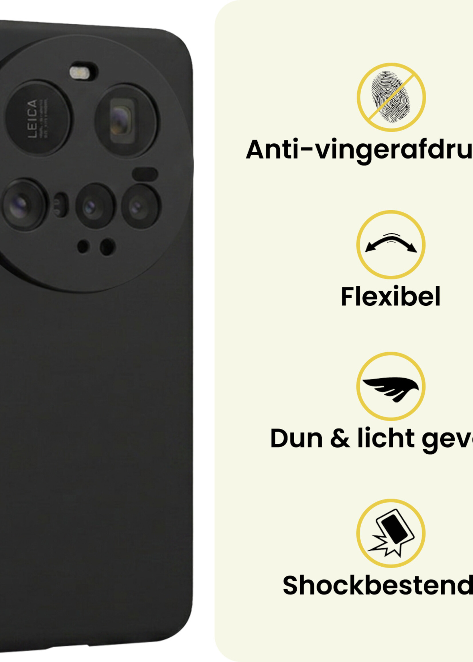 LUQ LUQ Xiaomi 15 Ultra Hoesje Siliconen Met Screenprotector - Zwart