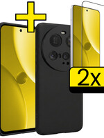 LUQ LUQ Xiaomi 15 Ultra Hoesje Siliconen Met 2x Screenprotector - Zwart