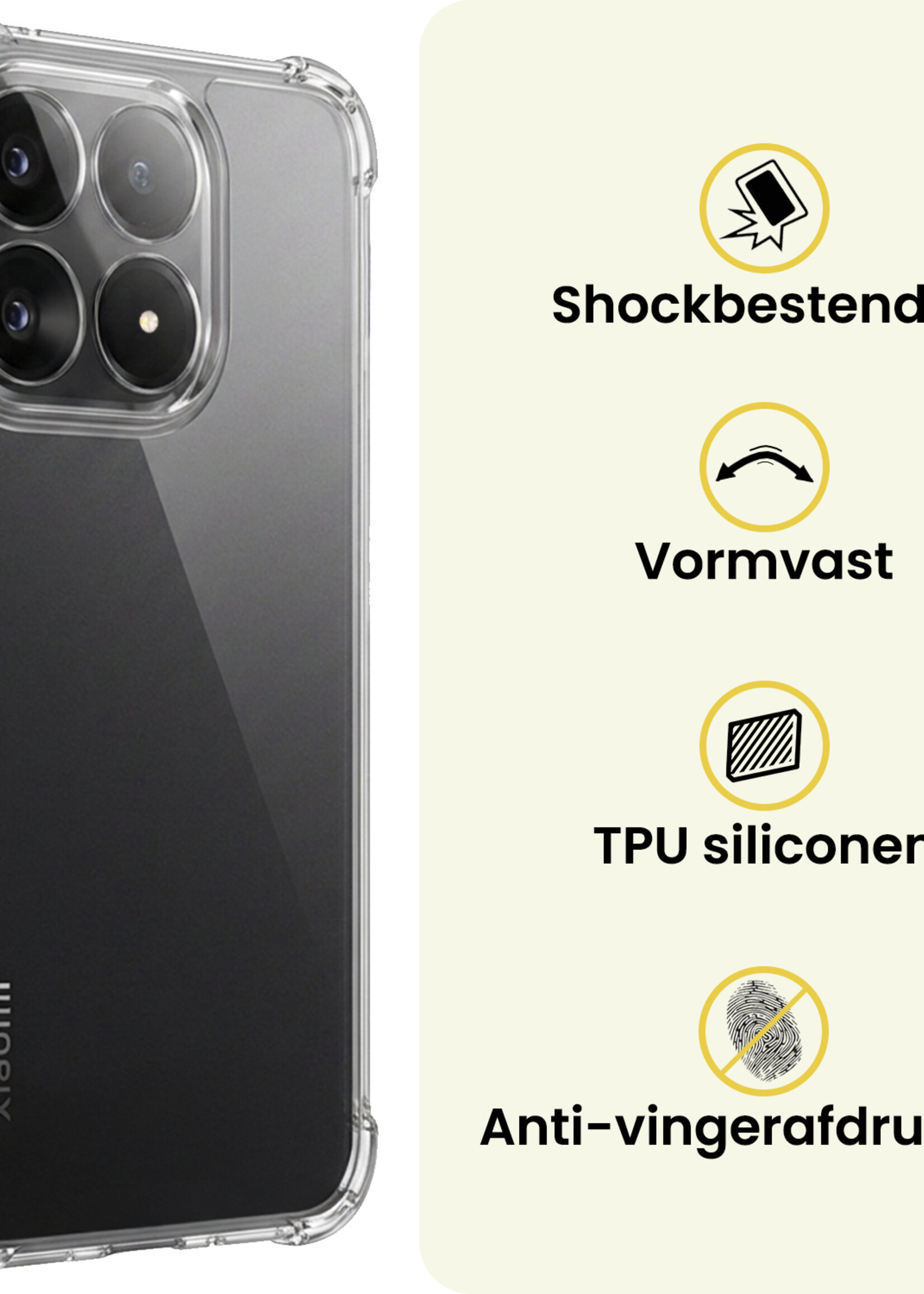 LUQ LUQ Xiaomi 15T Hoesje Shockproof - Transparant - 2 PACK