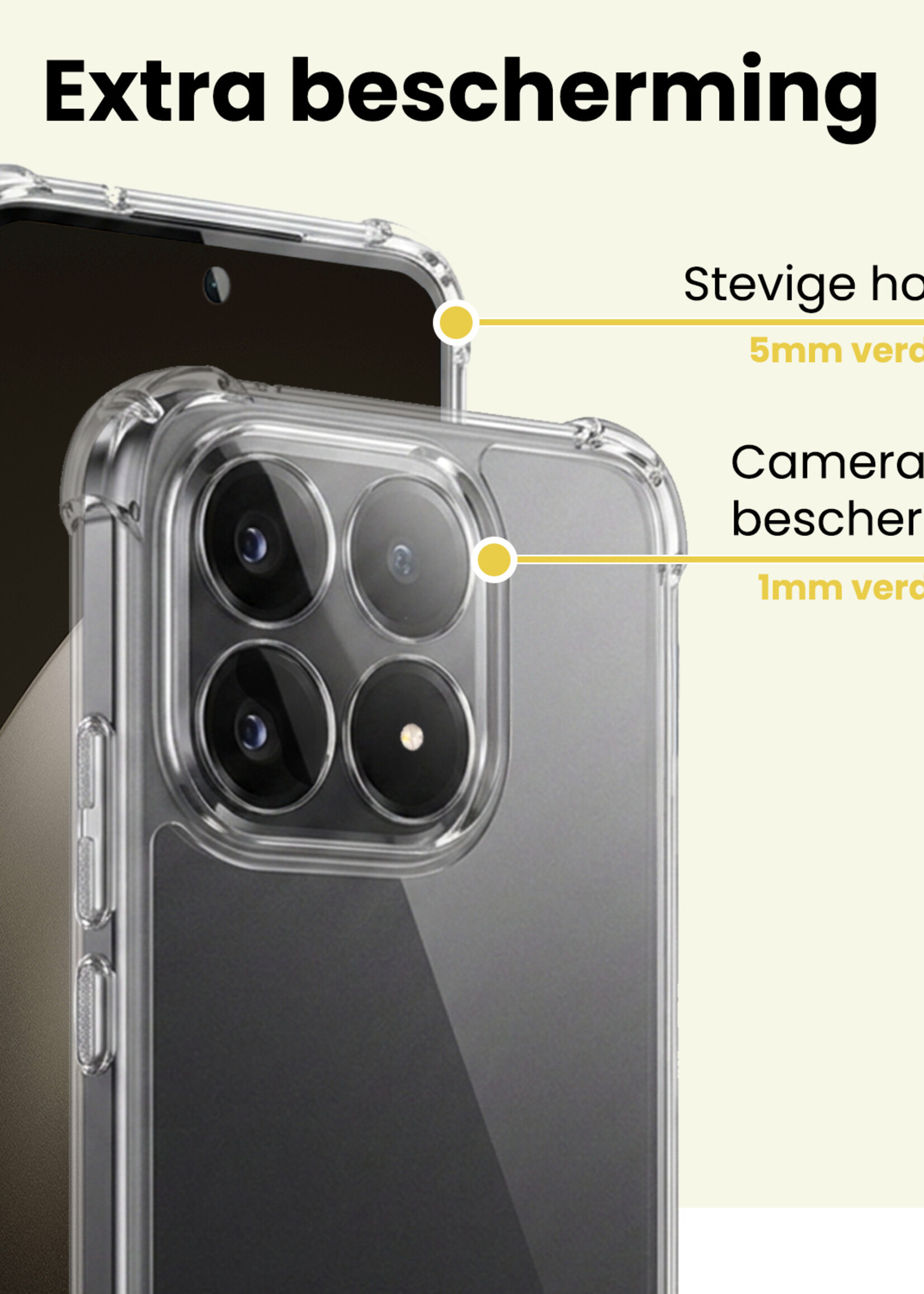 LUQ LUQ Xiaomi 15T Hoesje Shockproof - Transparant - 2 PACK