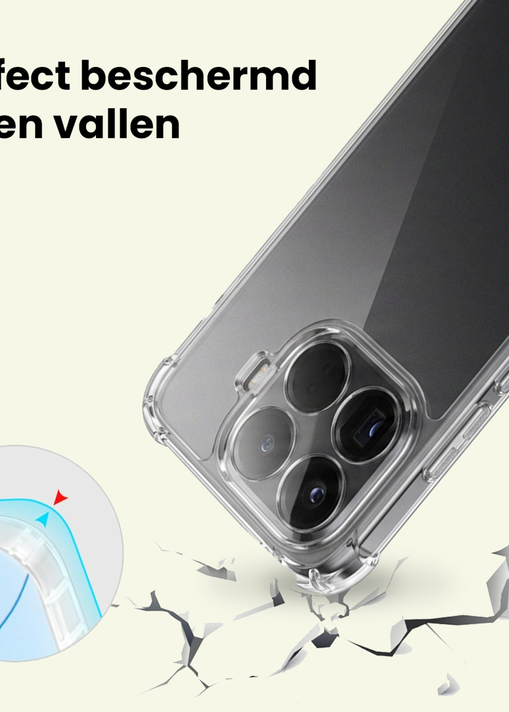 LUQ LUQ Xiaomi 15T Pro Hoesje Shockproof - Transparant