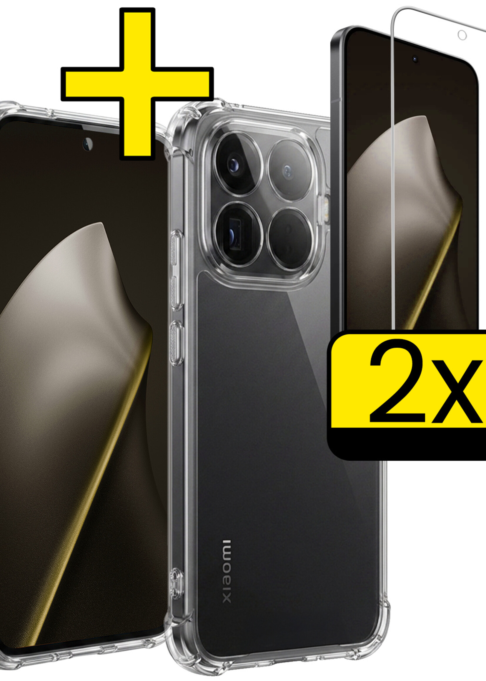 LUQ LUQ Xiaomi 15T Pro Hoesje Shockproof Met 2x Screenprotector