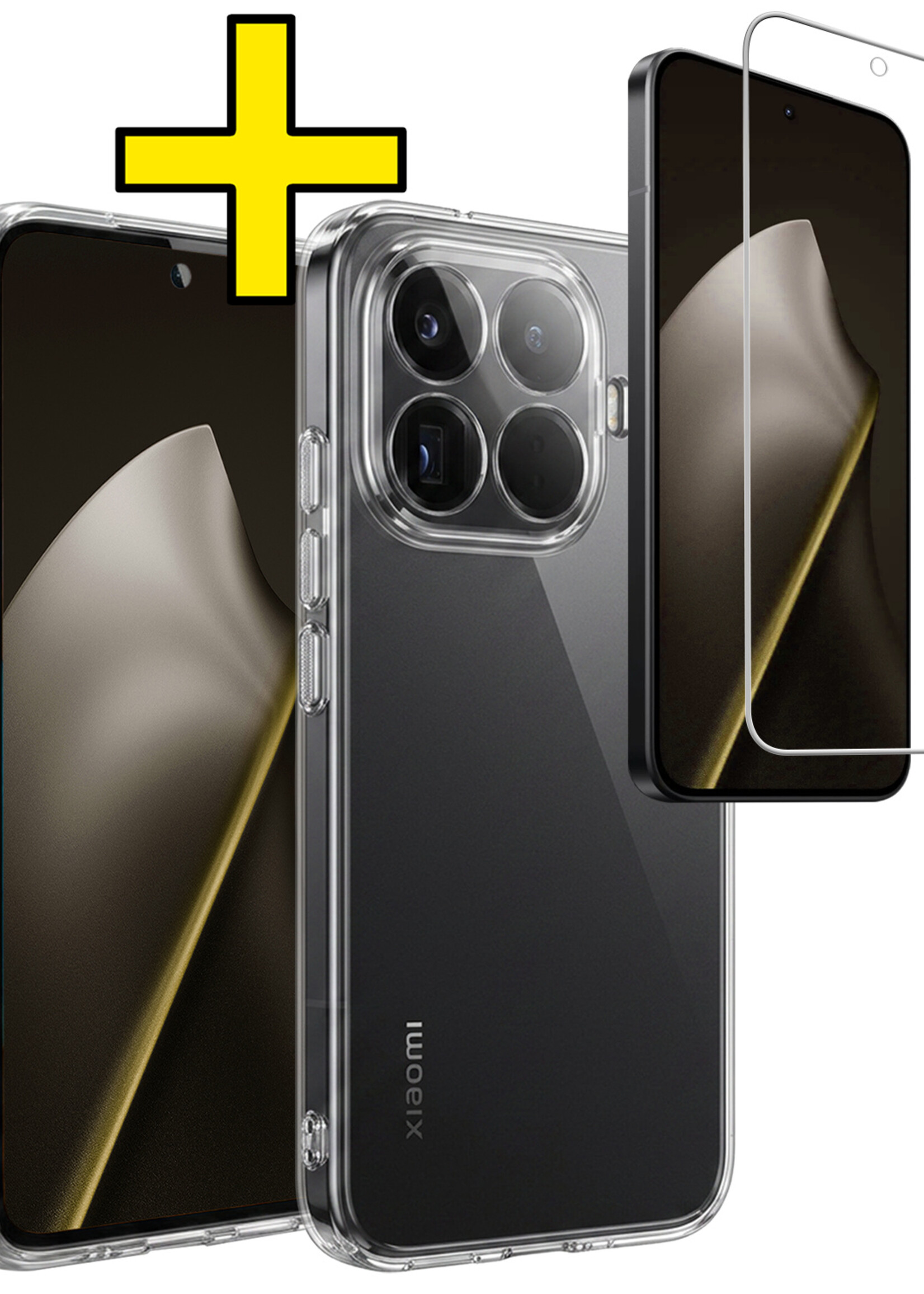 LUQ LUQ Xiaomi 15T Pro Hoesje Siliconen Met Screenprotector - Transparant