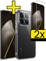LUQ LUQ Xiaomi 15T Pro Hoesje Siliconen Met 2x Screenprotector - Transparant