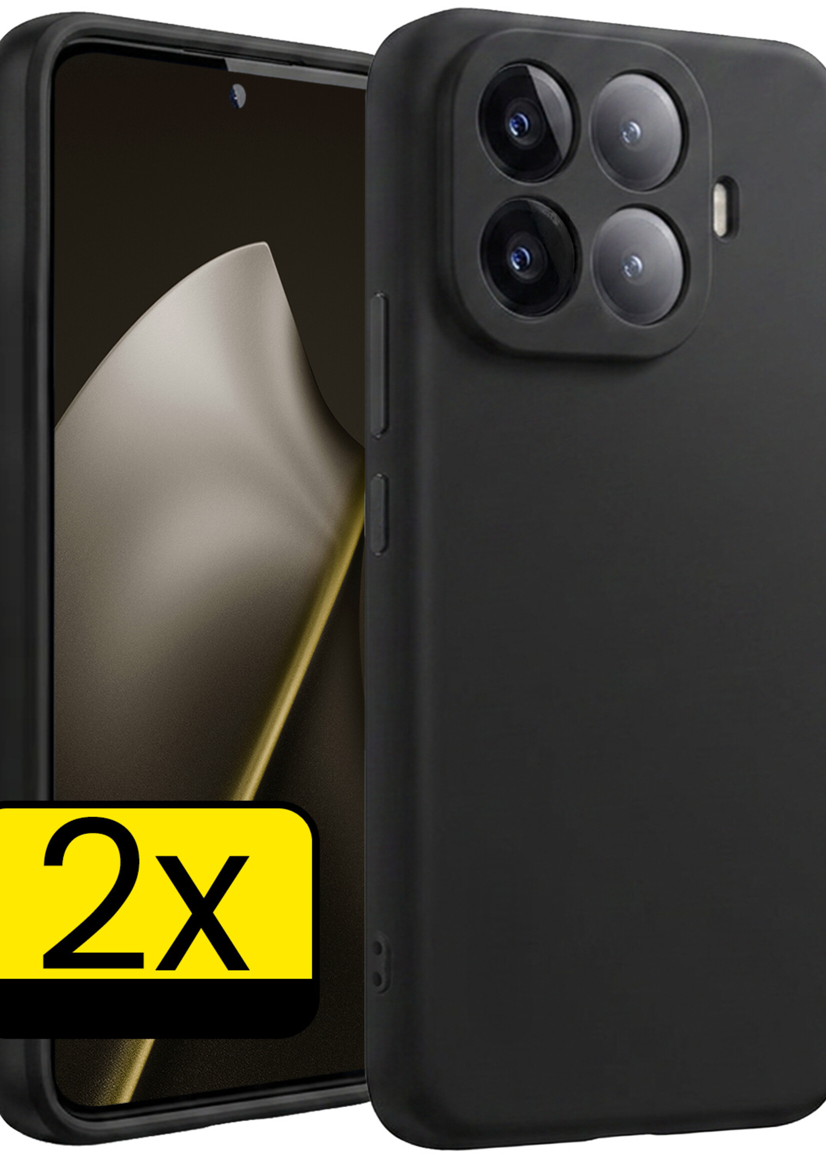 LUQ LUQ Xiaomi 15T Pro Hoesje Siliconen - Zwart - 2 PACK